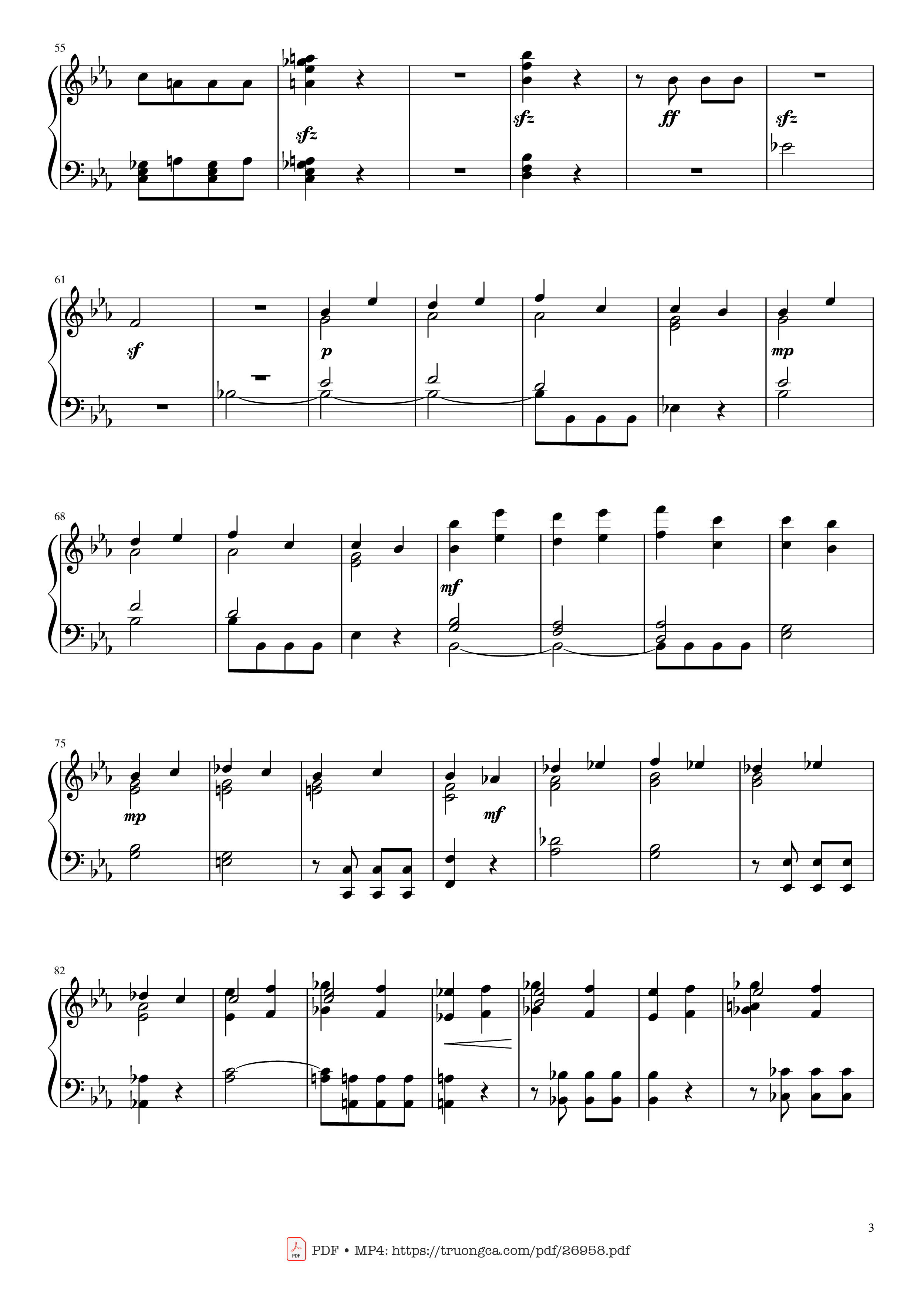 Trang 3 của Sheet nhạc PDF Piano bài hát Beethoven Symphony No. 5 Piano solo - Ludwig van Beethoven