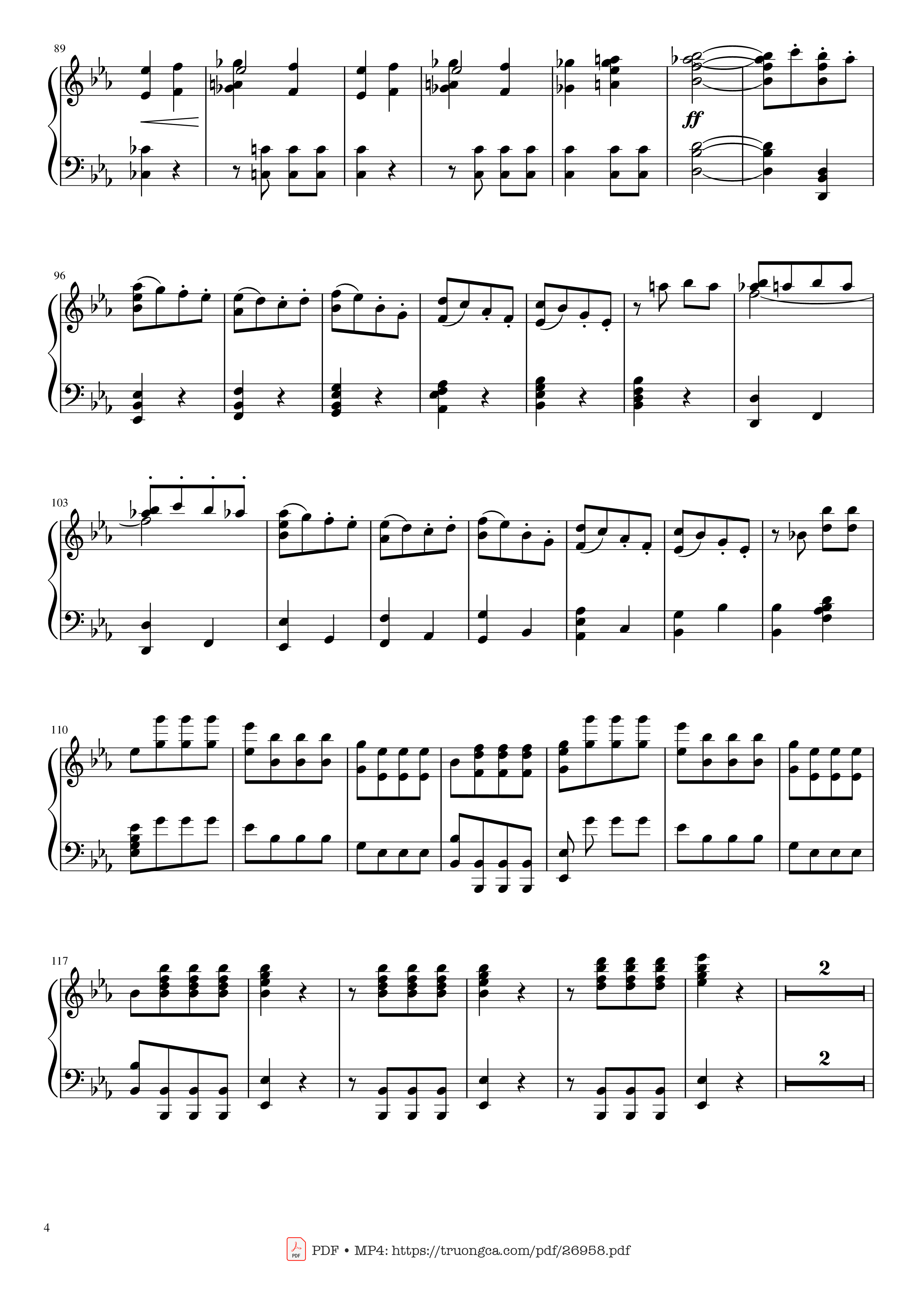 Trang 4 của Sheet nhạc PDF Piano bài hát Beethoven Symphony No. 5 Piano solo - Ludwig van Beethoven