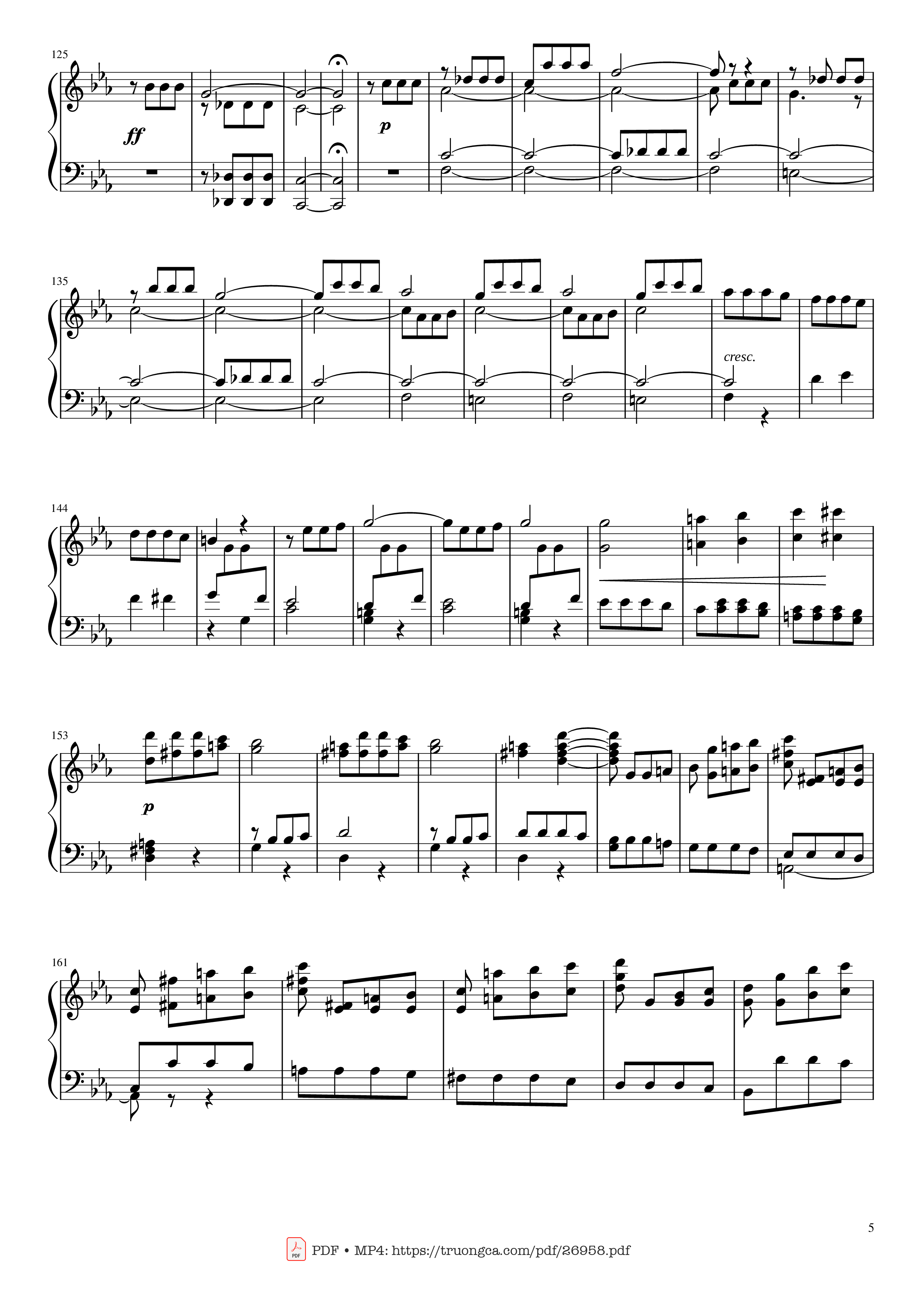 Trang 5 của Sheet nhạc PDF Piano bài hát Beethoven Symphony No. 5 Piano solo - Ludwig van Beethoven