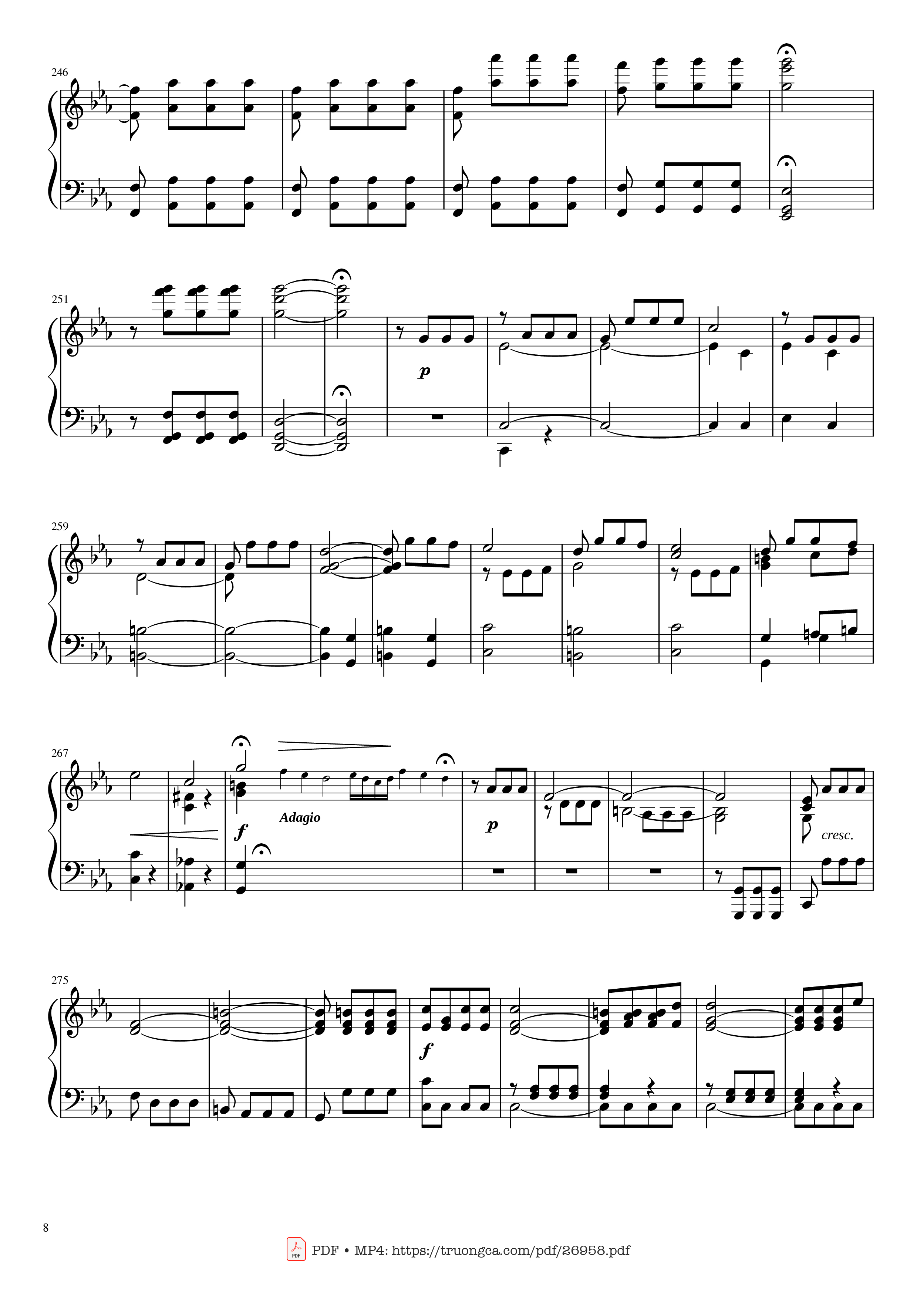 Trang 8 của Sheet nhạc PDF Piano bài hát Beethoven Symphony No. 5 Piano solo - Ludwig van Beethoven
