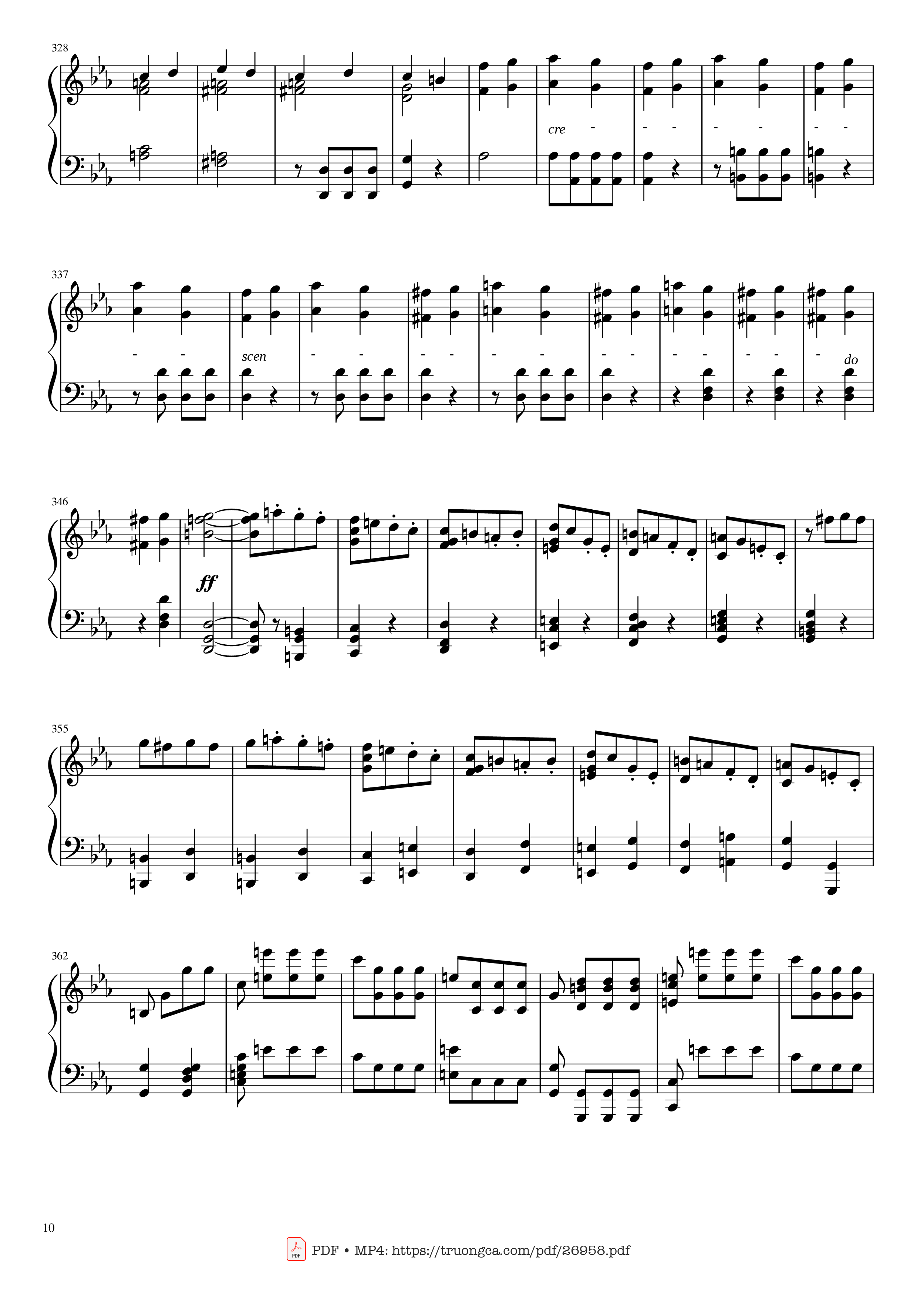 Trang 10 của Sheet nhạc PDF Piano bài hát Beethoven Symphony No. 5 Piano solo - Ludwig van Beethoven