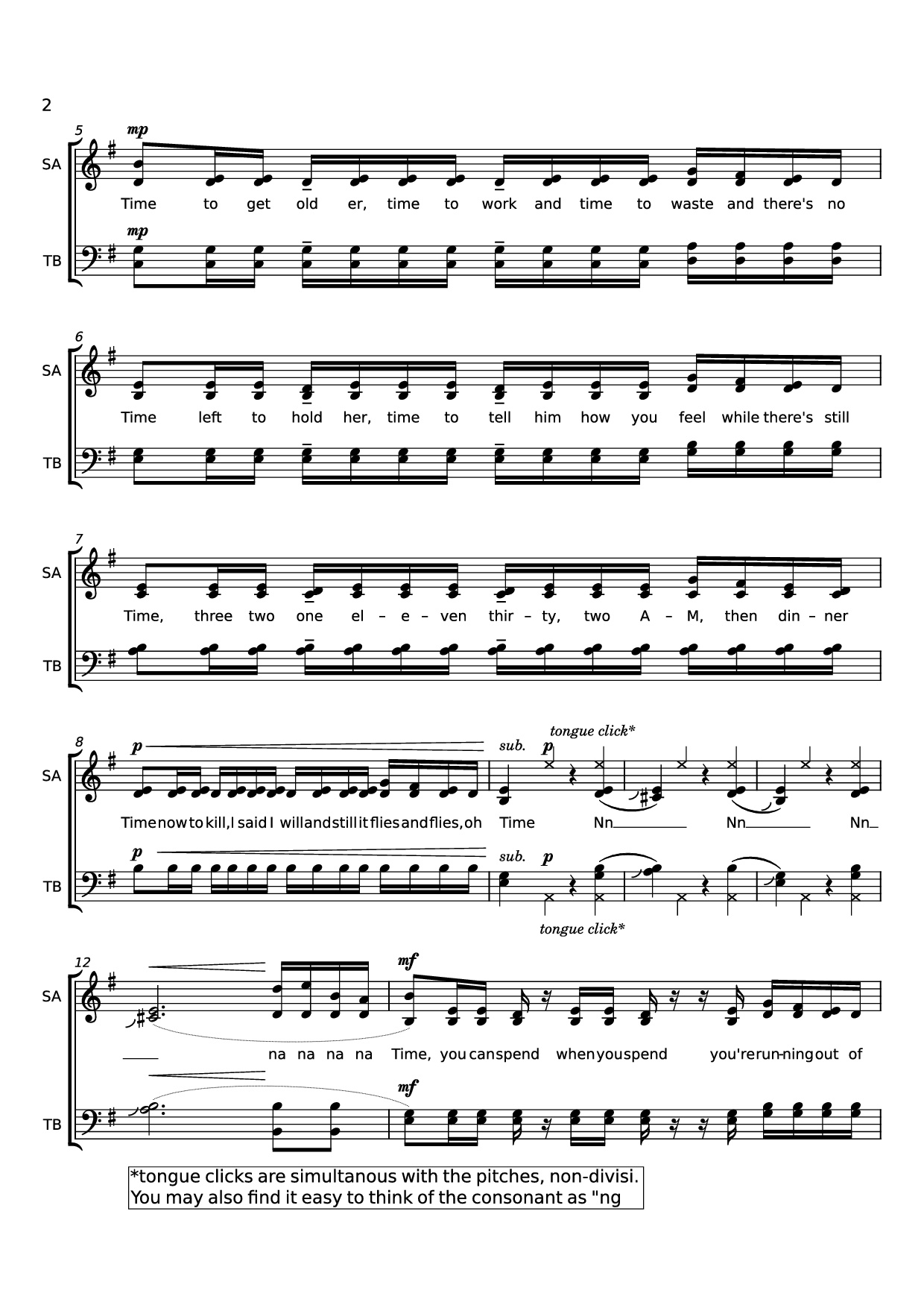 Trang 2 của Sheet nhạc PDF bài hát Time - Words and music by Jennifer Lucy Cook