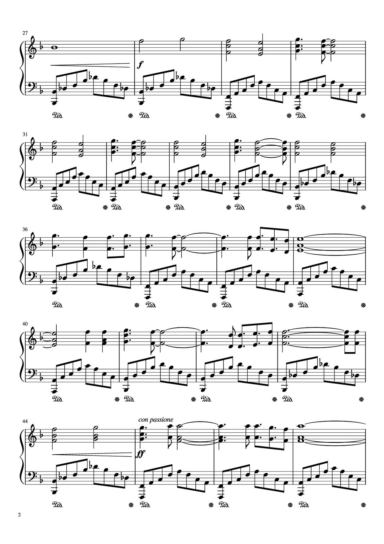 Trang 2 của Sheet nhạc PDF Piano bài hát Red Swan Piano - Yoshiki - feat. HYDE