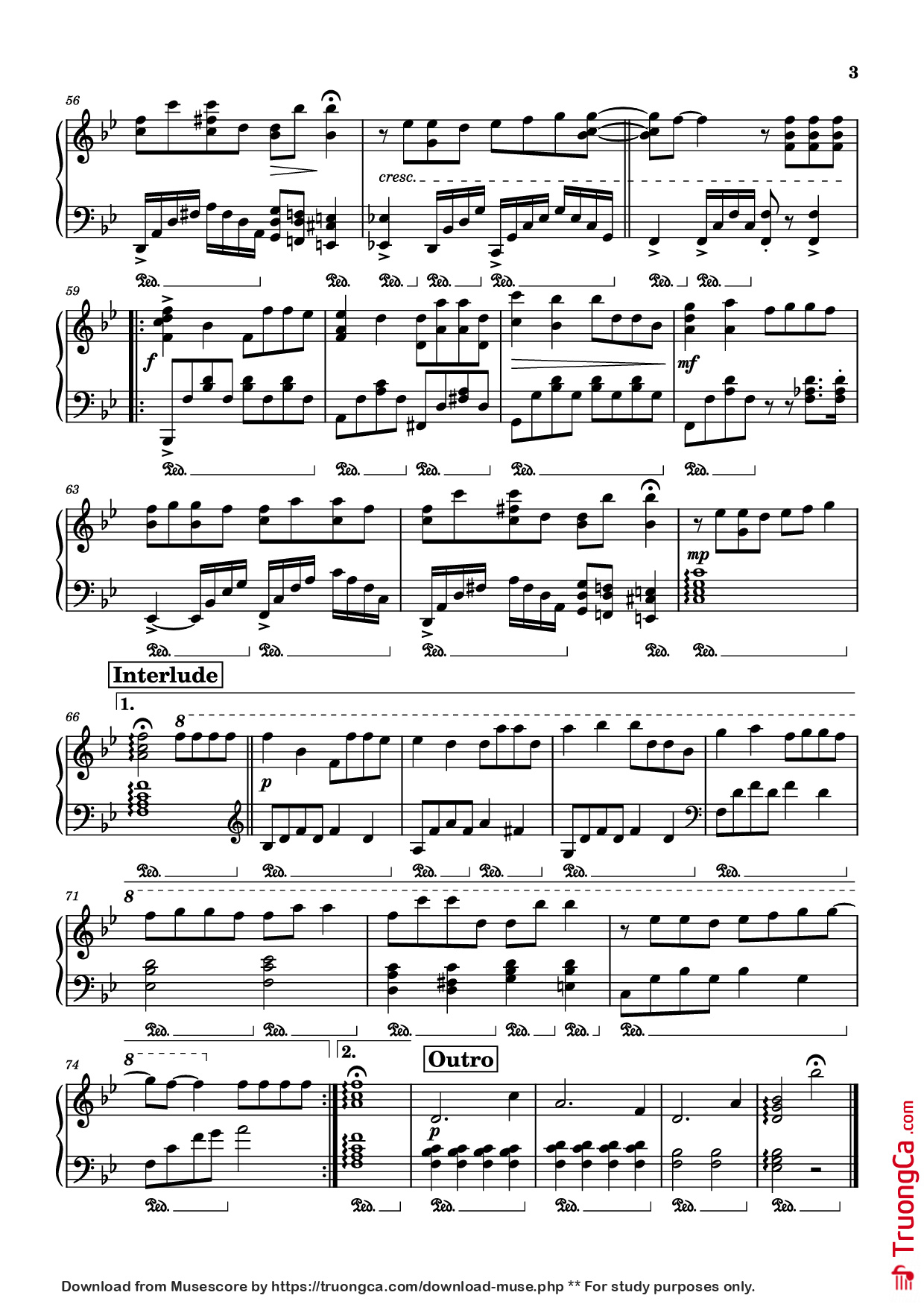 Trang 3 của Sheet nhạc PDF Piano bài hát PHI ĐIỂU VÀ VE SẦU Piano - Nhậm Nhiên (任然