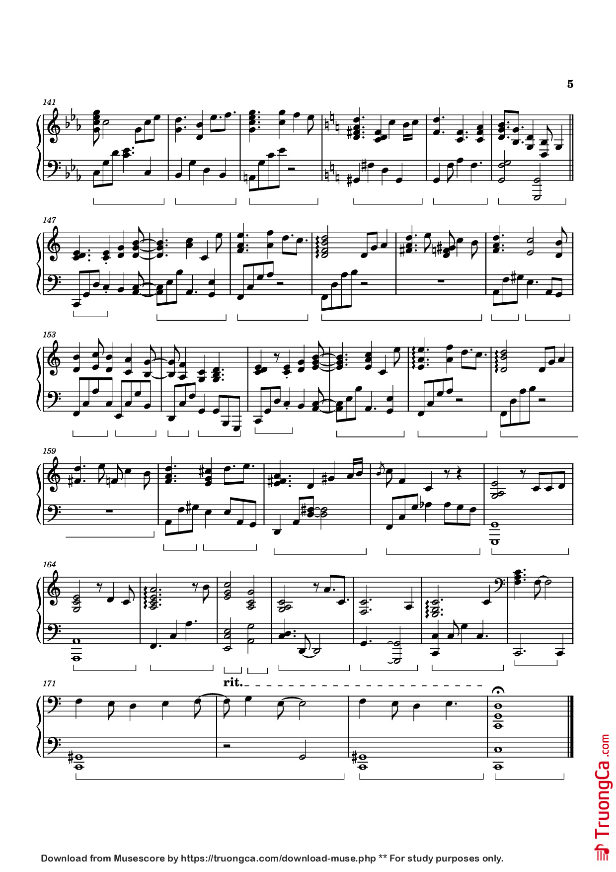 Trang 5 của Sheet nhạc PDF Piano bài hát Sweet Sorrow Piano - Izumi Hirotaka