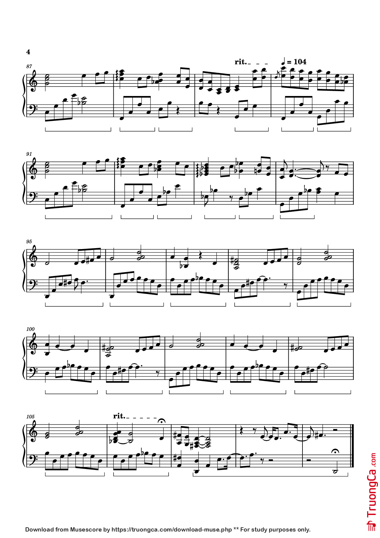 Trang 4 của Sheet nhạc PDF Piano bài hát Elegy for Silence Piano - Izumi Hirotaka
