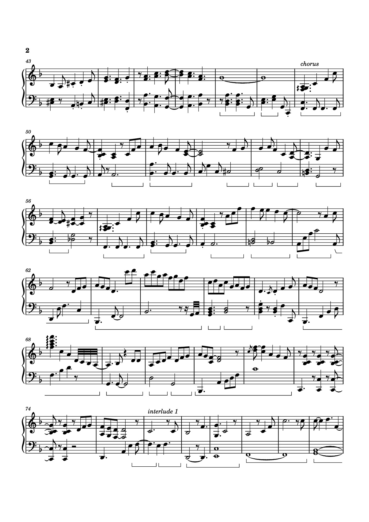 Trang 2 của Sheet nhạc PDF Piano bài hát White Mane Piano - Izumi Hirotaka