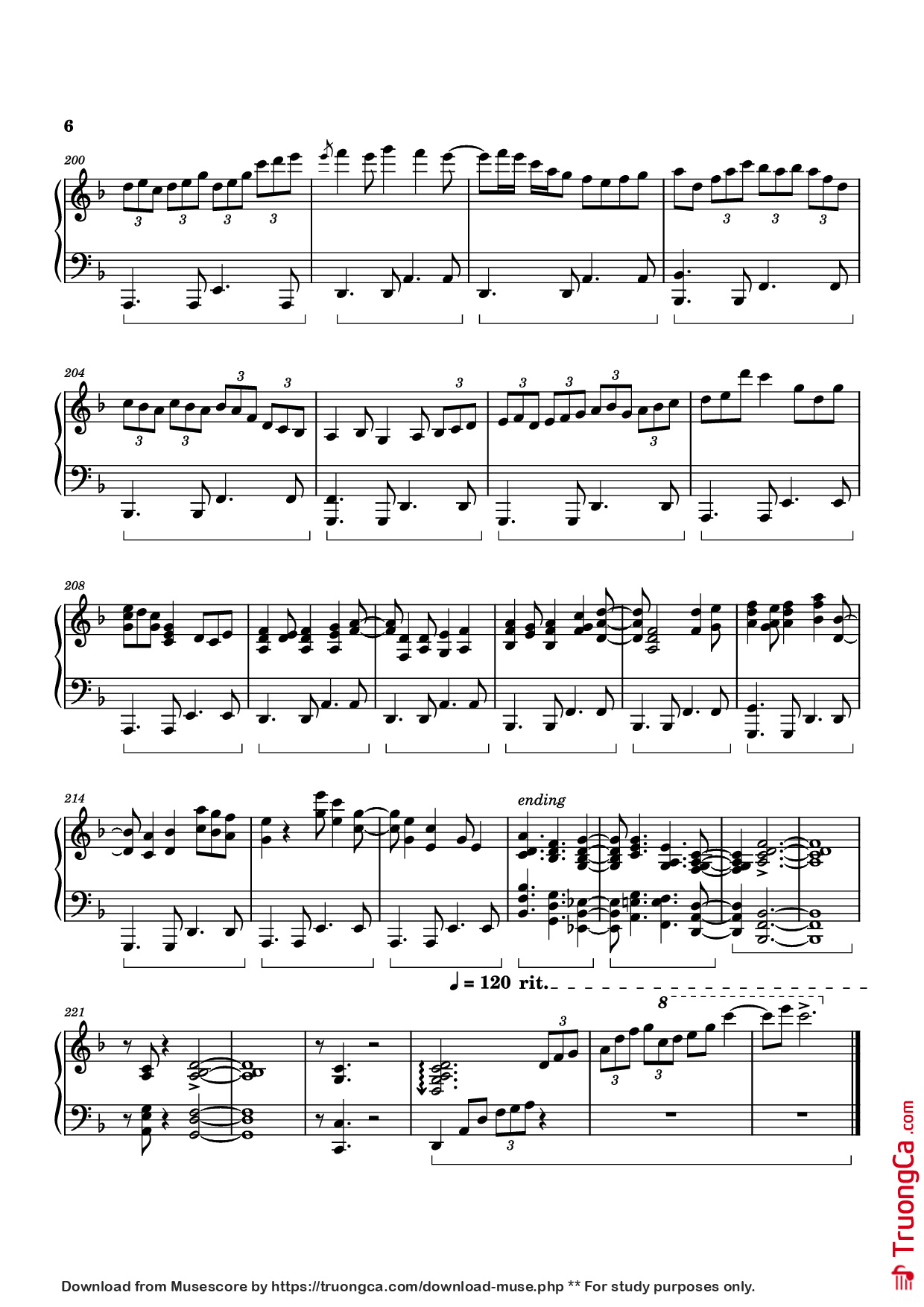 Trang 6 của Sheet nhạc PDF Piano bài hát White Mane Piano - Izumi Hirotaka