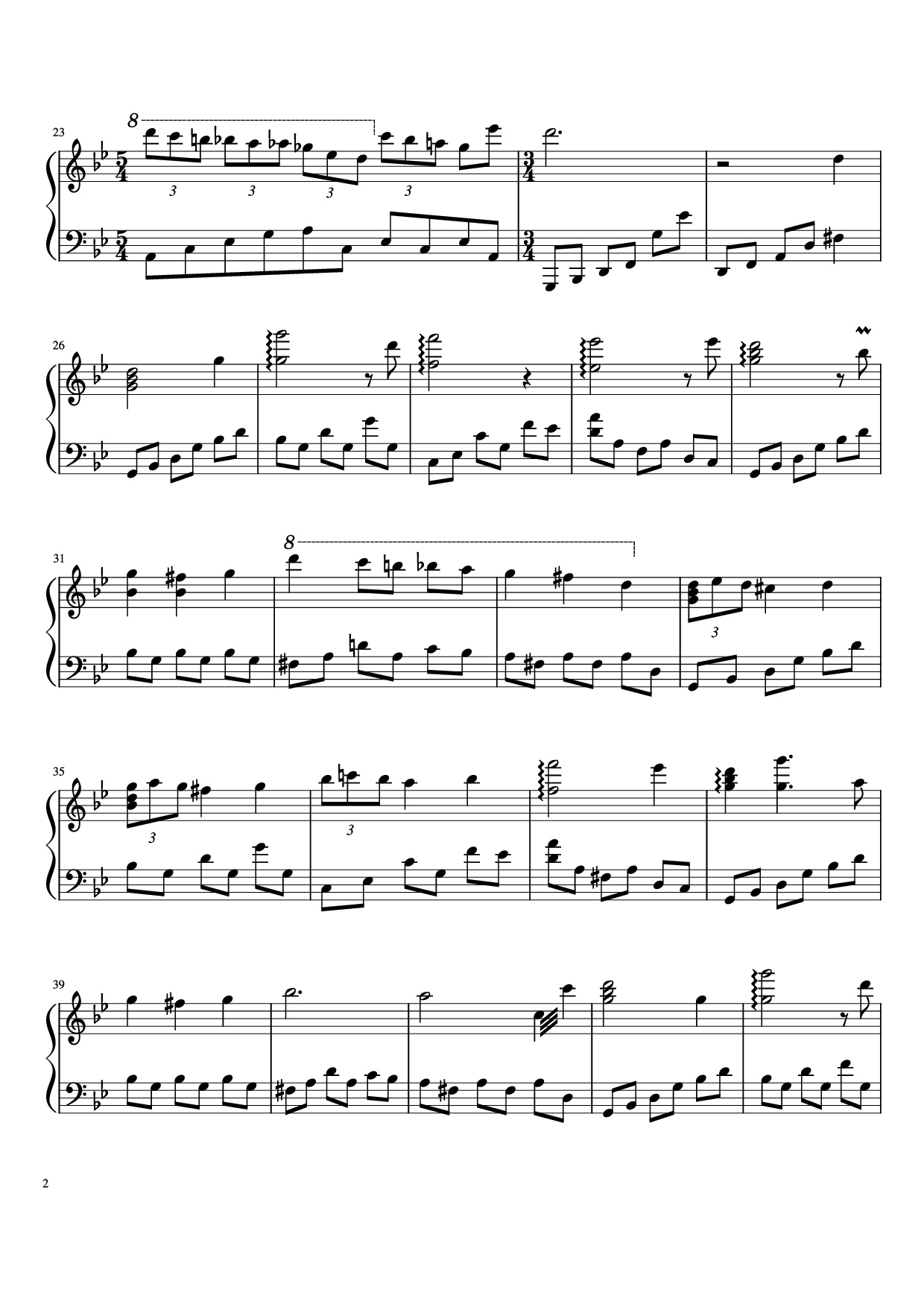 Trang 2 của Sheet nhạc PDF Piano bài hát Nocturne Piano - Bill Kiley and Justin Stander