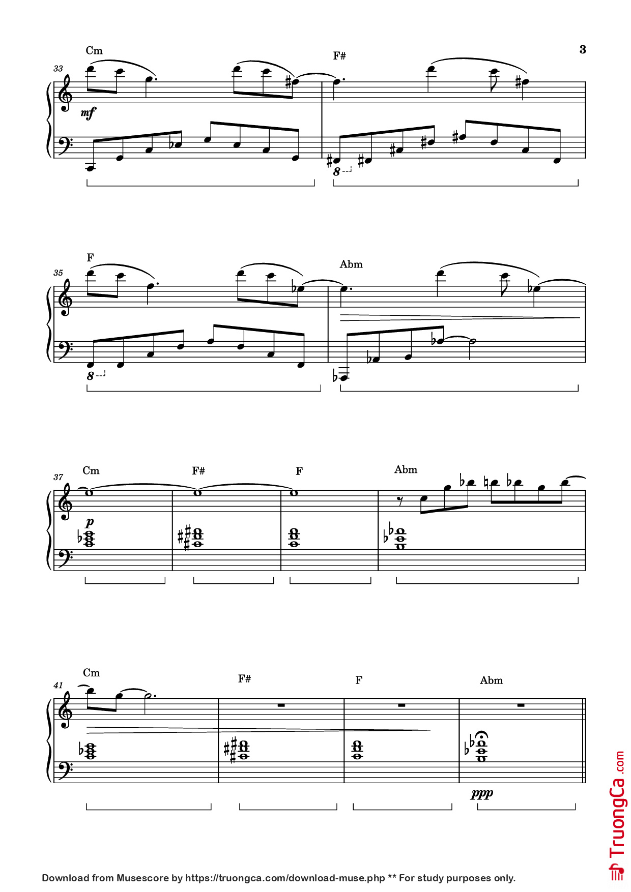 Trang 3 của Sheet nhạc PDF Piano bài hát Severance - Piano Soundtrack - Comp. by Theodore Shapiro