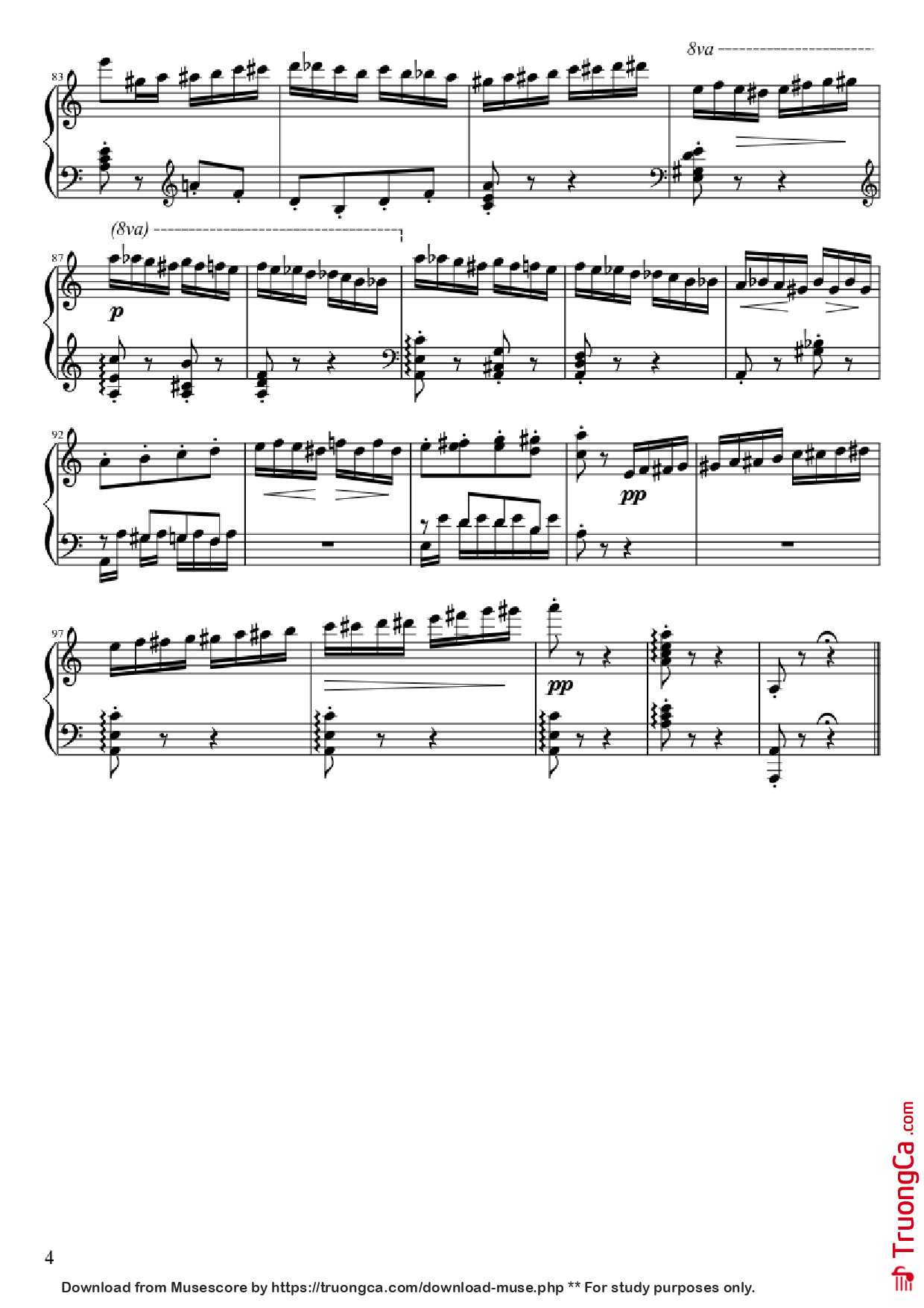 Trang 4 của Sheet nhạc PDF Piano bài hát Hummelflug Piano - Nikolai Andreyevitch Rimsky-Korsakov