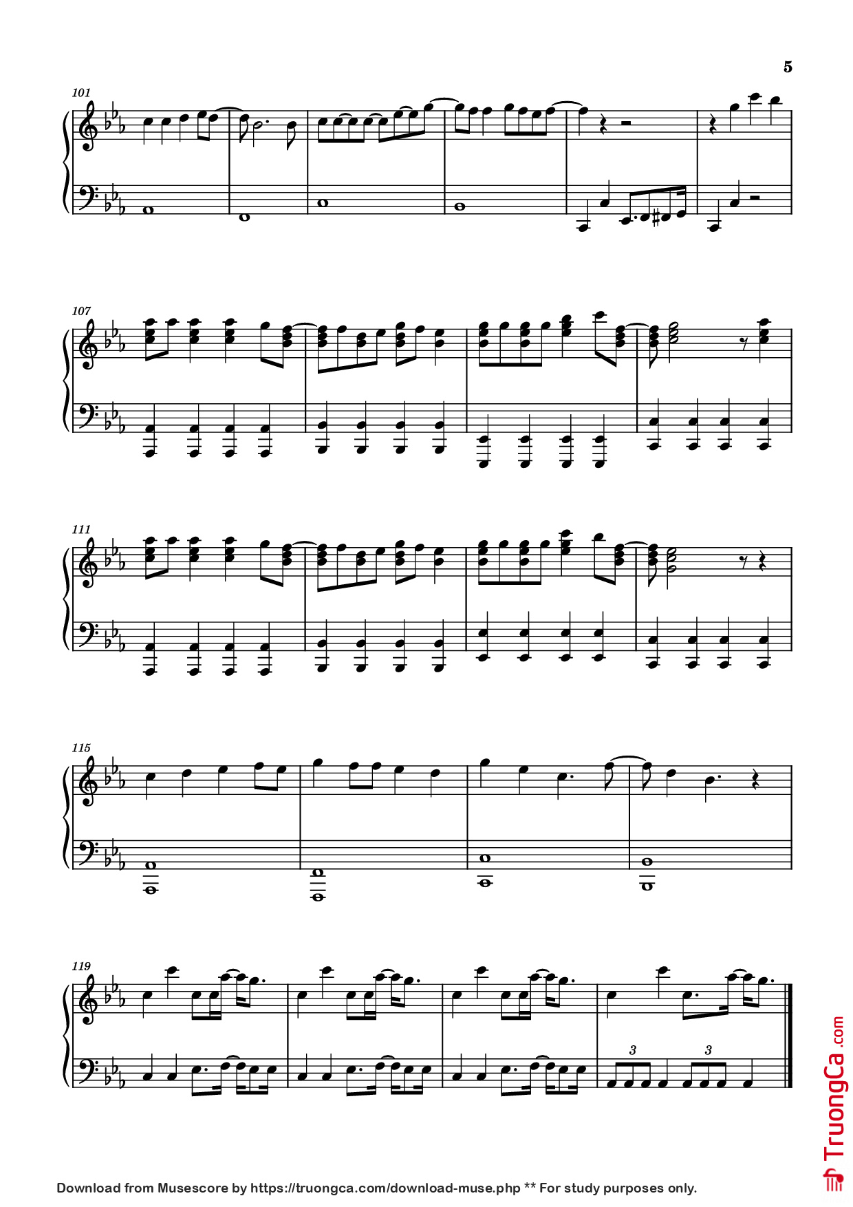 Trang 5 của Sheet nhạc PDF Piano bài hát Judas Piano - Lady Gaga