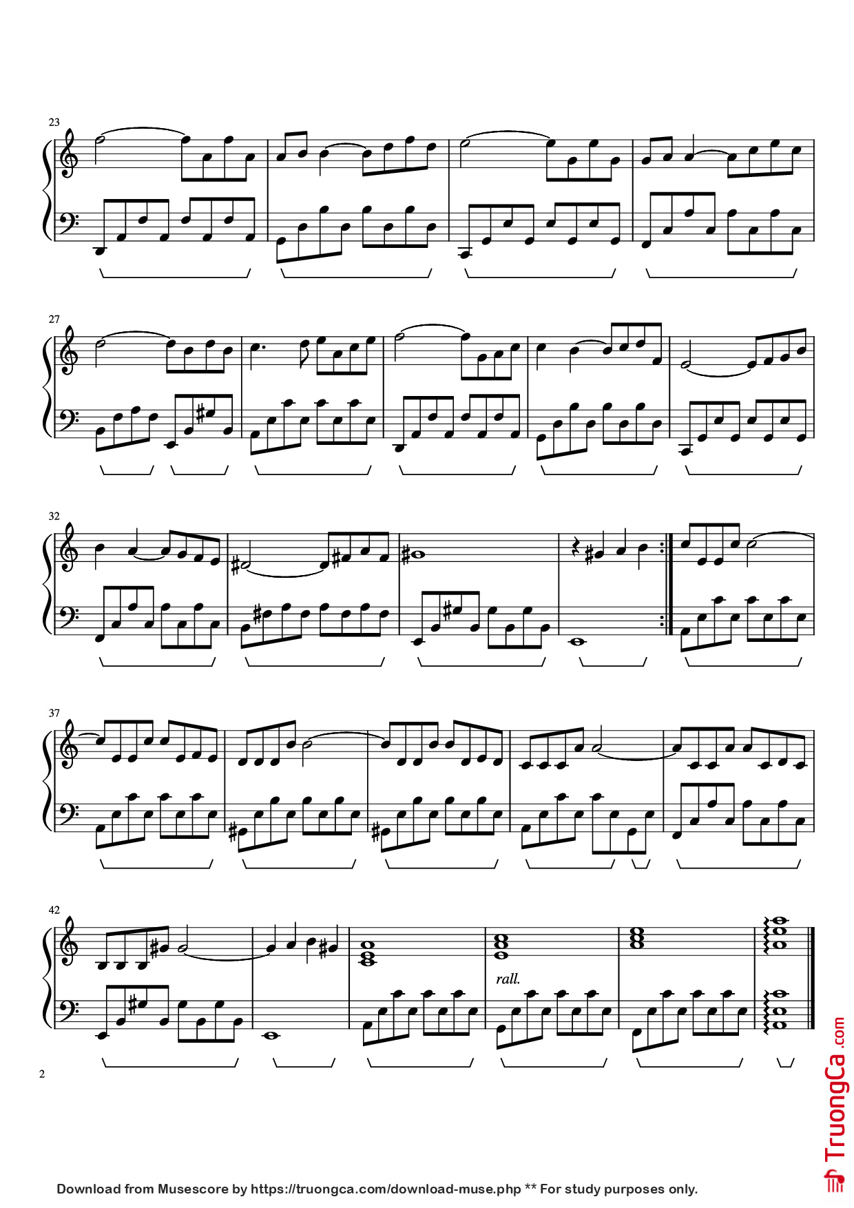 Trang 2 của Sheet nhạc PDF Piano bài hát Love Story Piano - Francis Lai