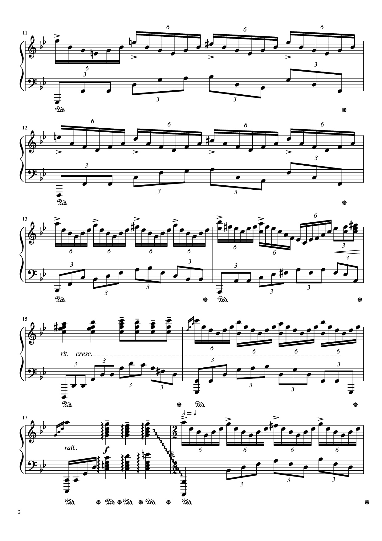 Trang 2 của Sheet nhạc PDF Piano bài hát Great Fairy Fountain (Piano Etude) - Erik C 