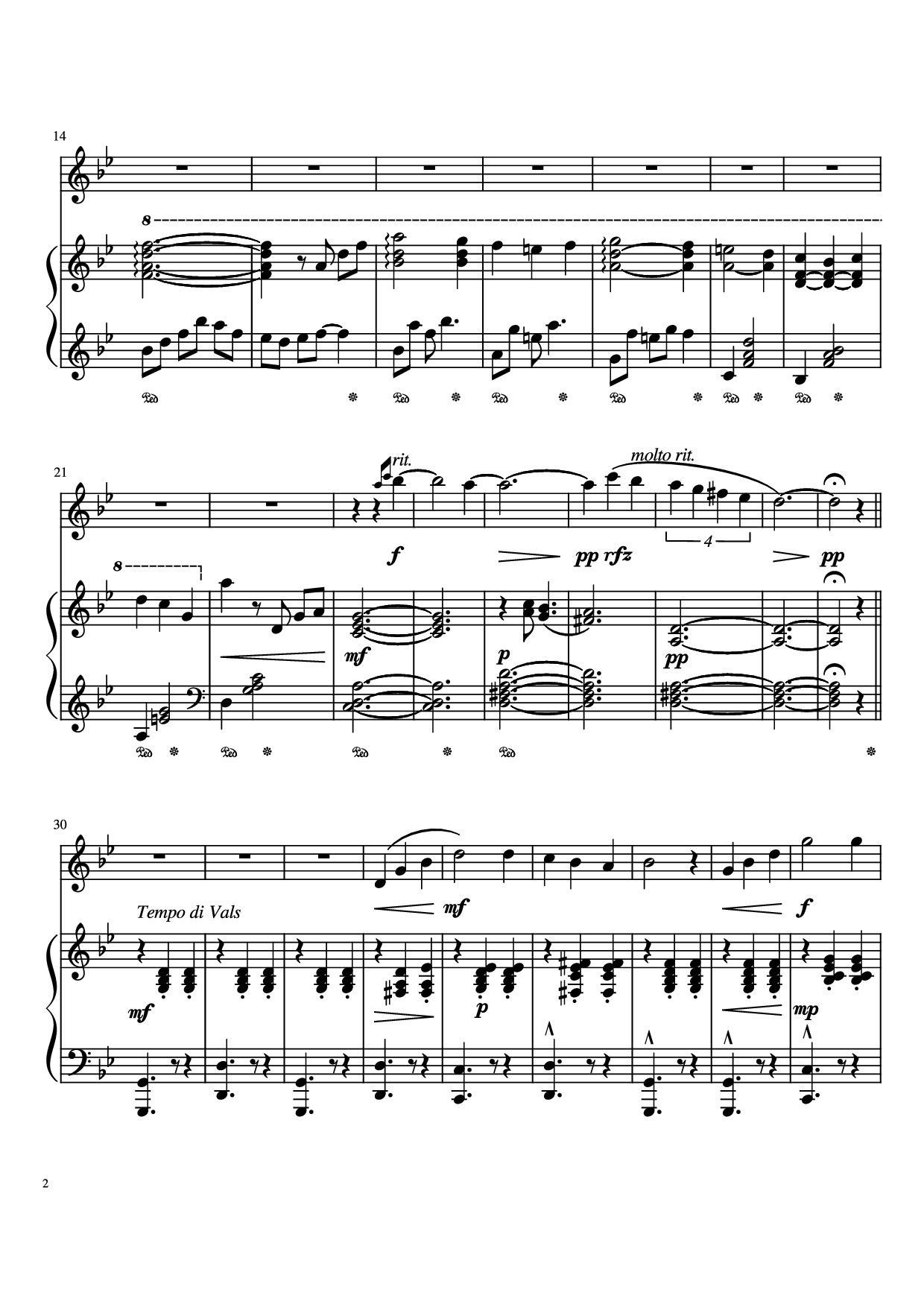 Trang 2 của Sheet nhạc PDF Piano bài hát Merry Go Round Of Life Piano - Undefined
