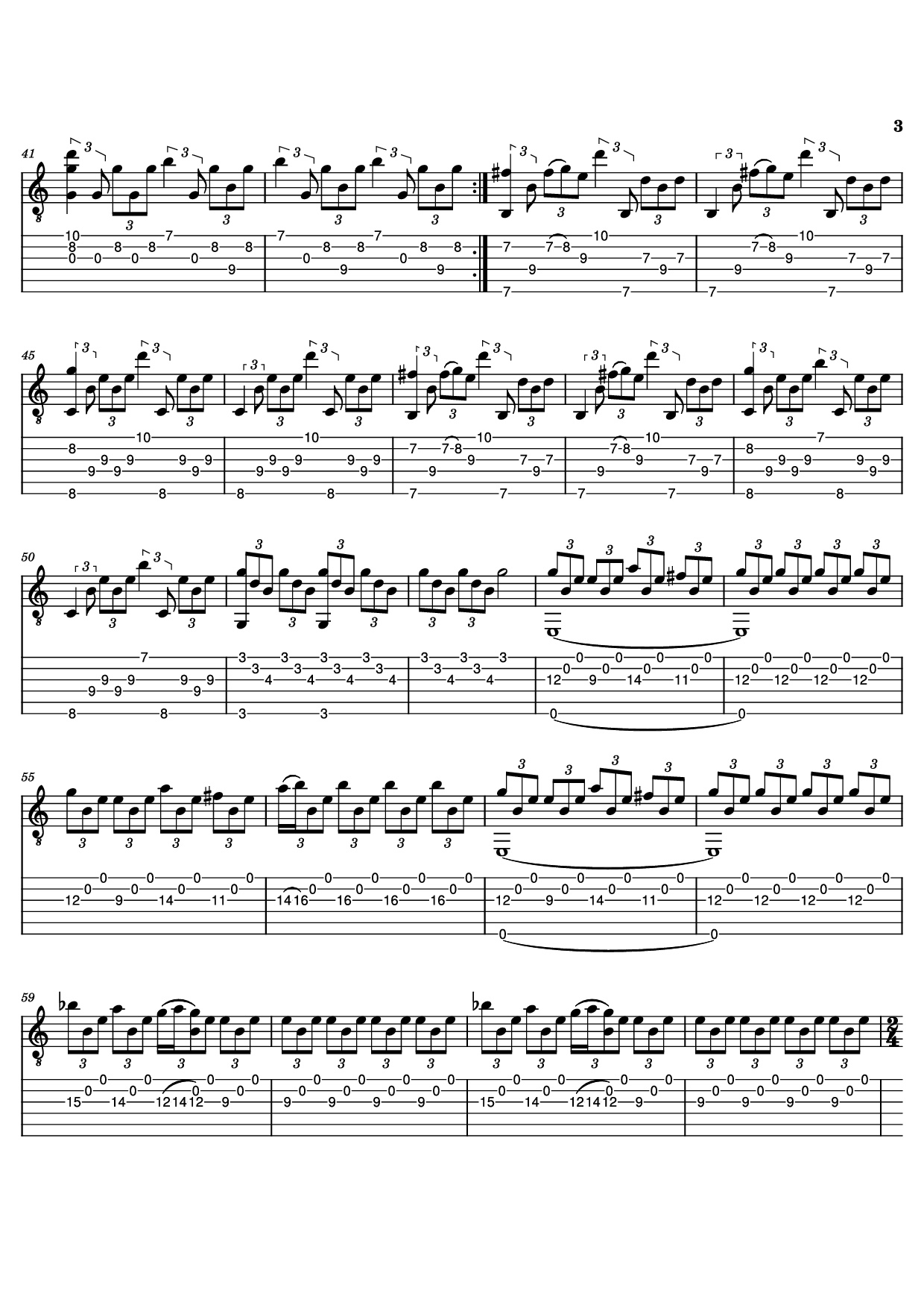 Trang 3 của Sheet nhạc PDF Guitar Tab bài hát The Last Of Us Guitar TAB - Gustavo Santaolalla