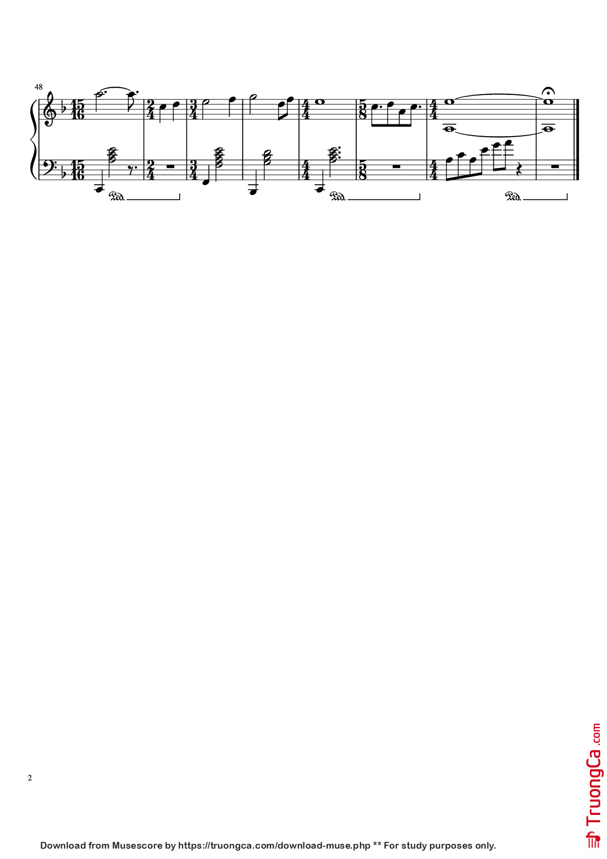 Trang 2 của Sheet nhạc PDF Piano bài hát Song on the Beach Piano - Arcade Fire, Owen Pallett