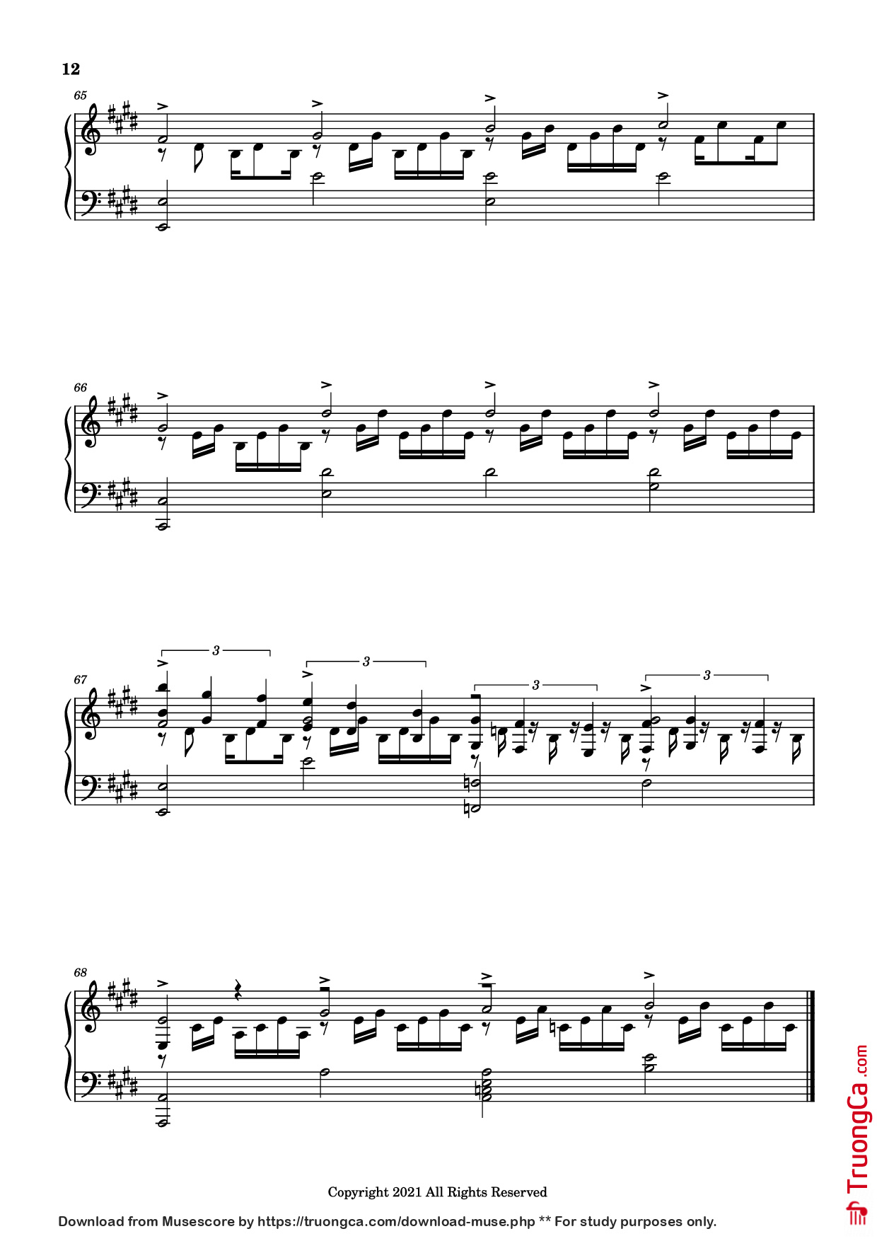 Trang 12 của Sheet nhạc PDF Piano bài hát good days Piano - Sza - transcribed by yash salvi