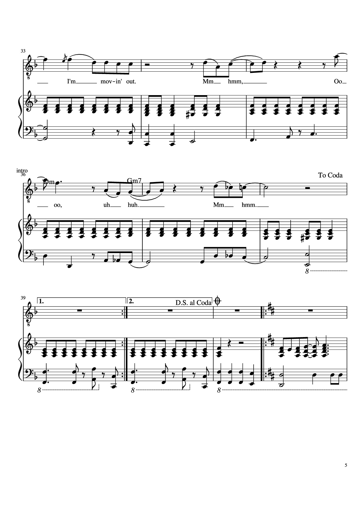 Trang 5 của Sheet nhạc PDF Piano bài hát Movin