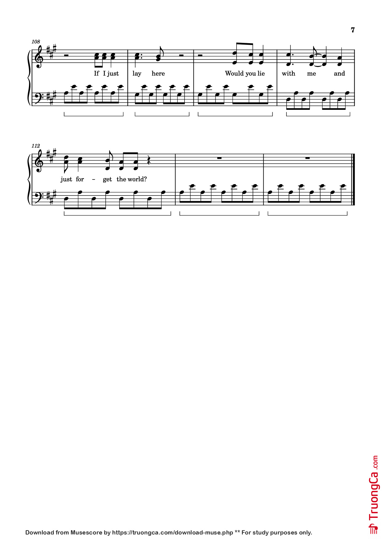 Trang 7 của Sheet nhạc PDF Piano bài hát Chasing Cars Piano - Snow Patrol