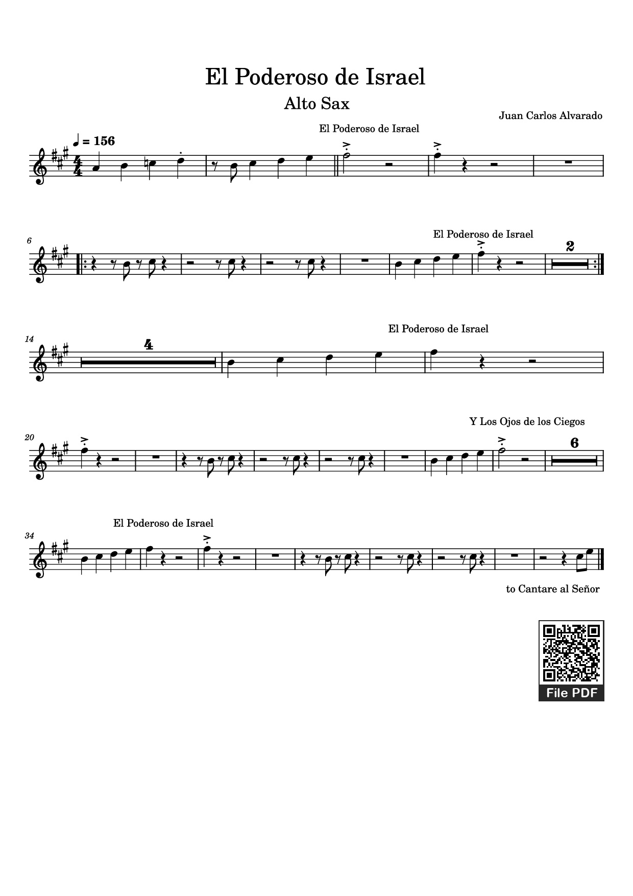 Trang 1 của Sheet nhạc PDF bài hát El Poderoso de Israel - Juan Carlos Alvarado