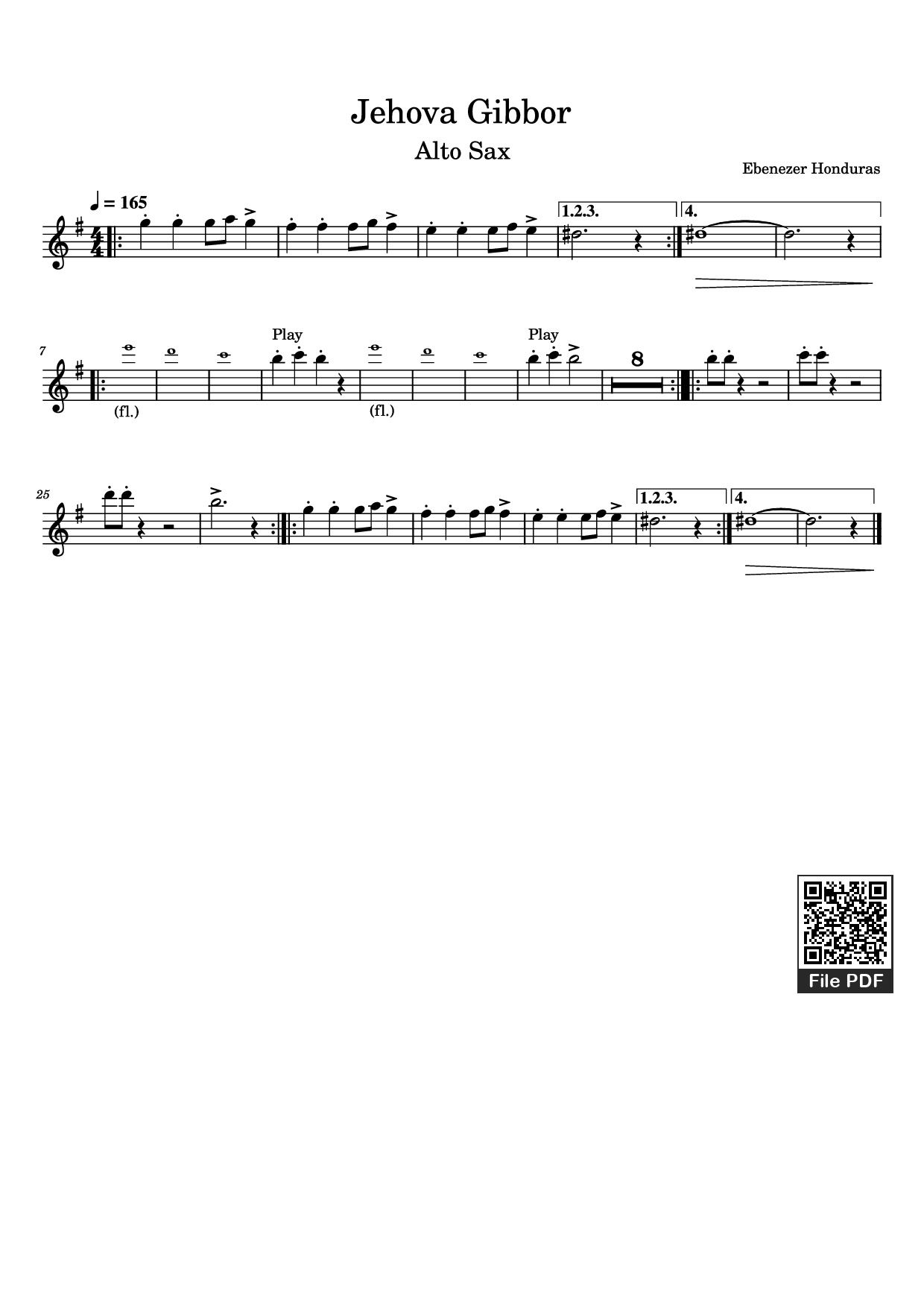 Trang 1 của Sheet nhạc PDF bài hát Jehova Gibbor - Ebenezer Honduras