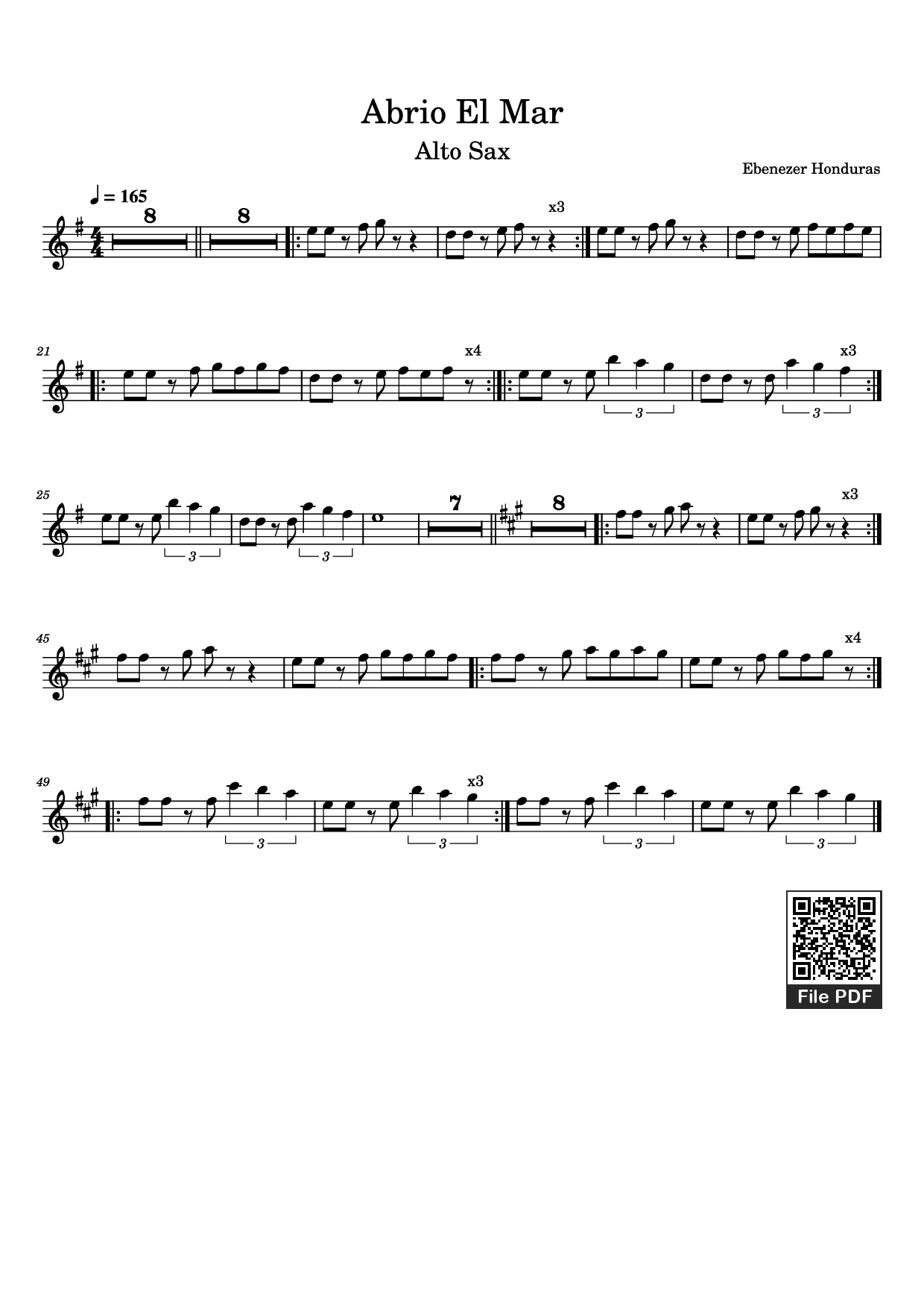 Trang 1 của Sheet nhạc PDF bài hát Abrio El Mar - Ebenezer Honduras