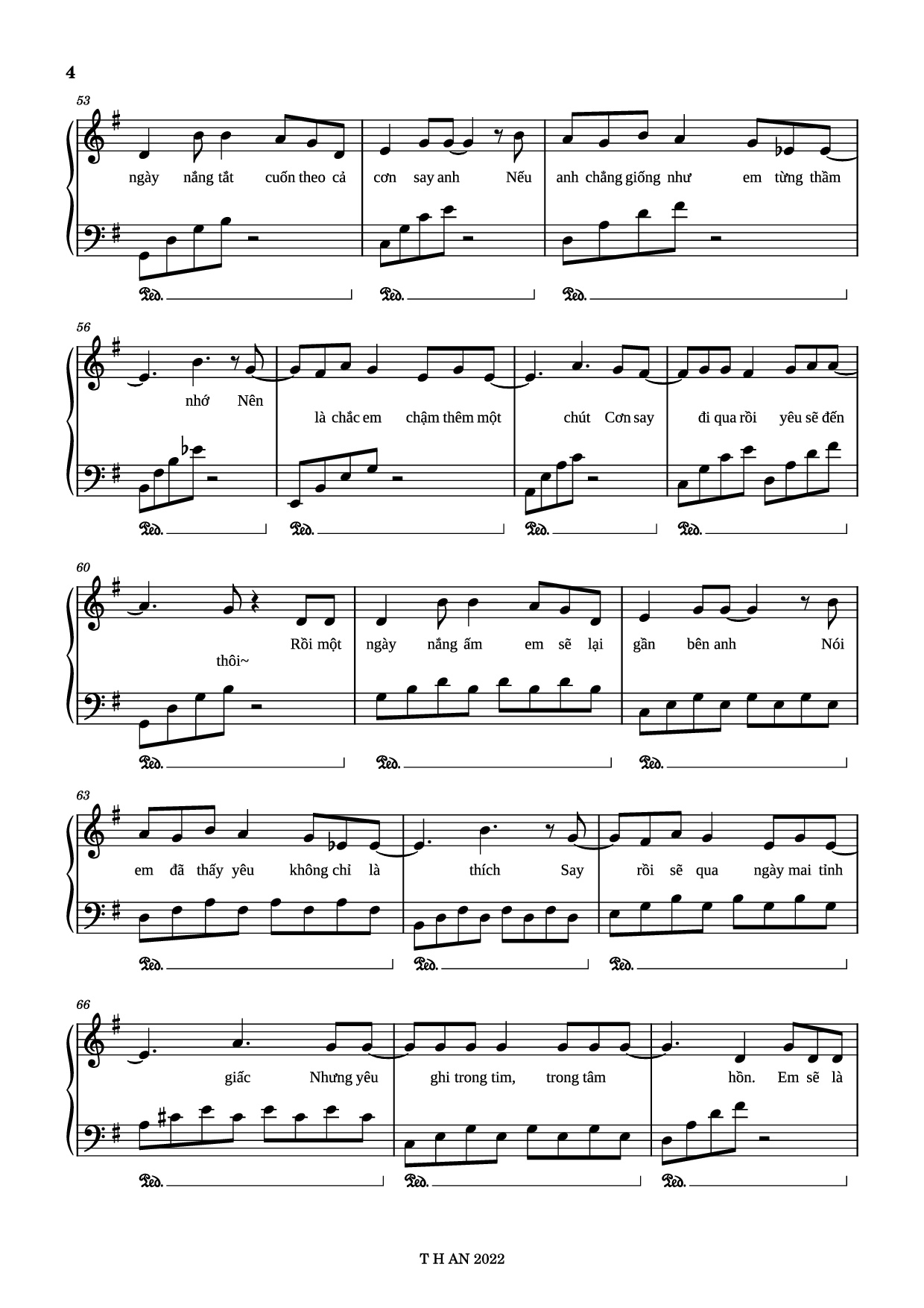 Trang 4 của Sheet nhạc PDF Piano bài hát Shay Nắnggg Piano - AMEE x OBITO x HỨA KIM TUYỀN