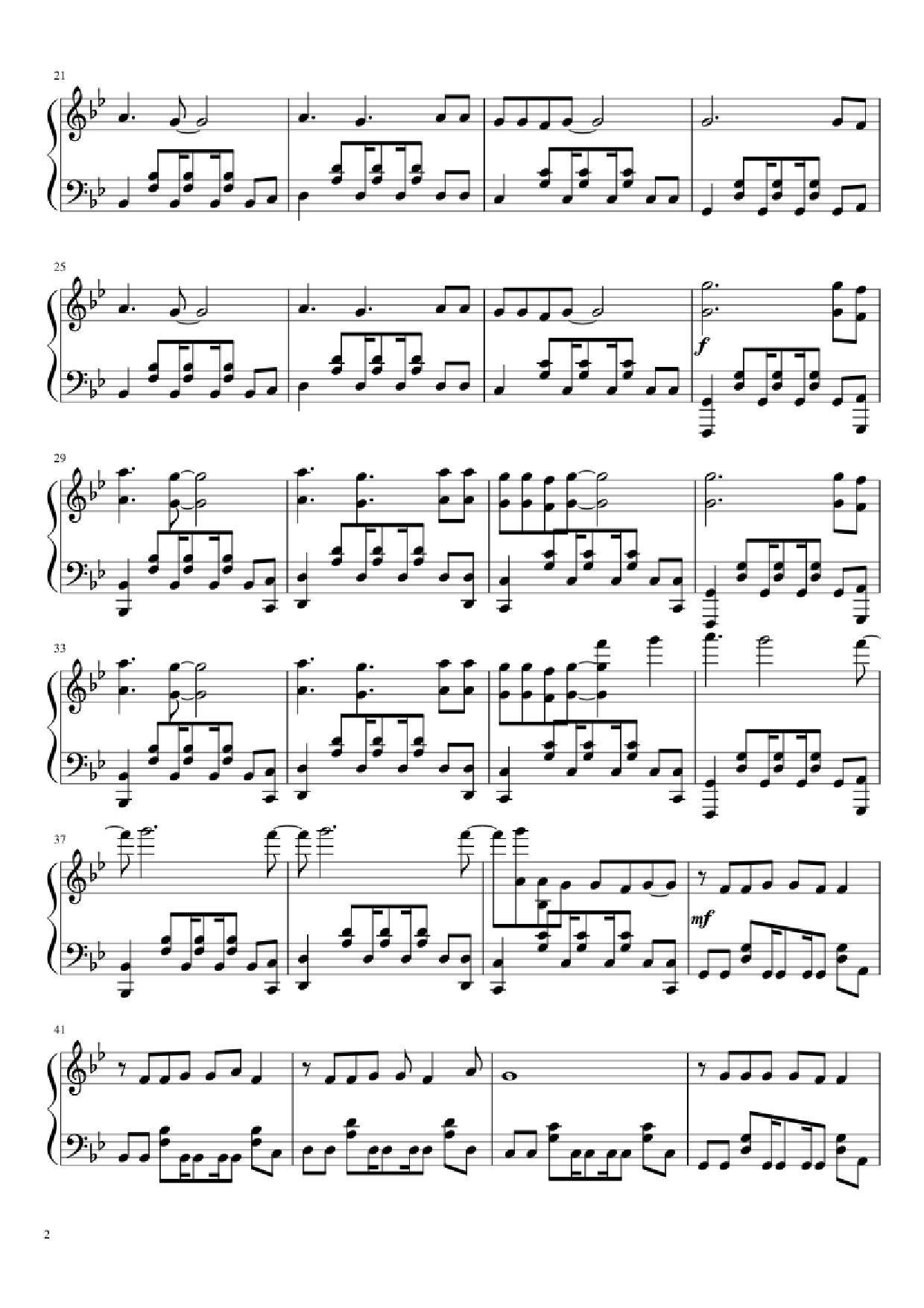 Trang 2 của Sheet nhạc PDF Piano bài hát Love me again Piano - Undefined