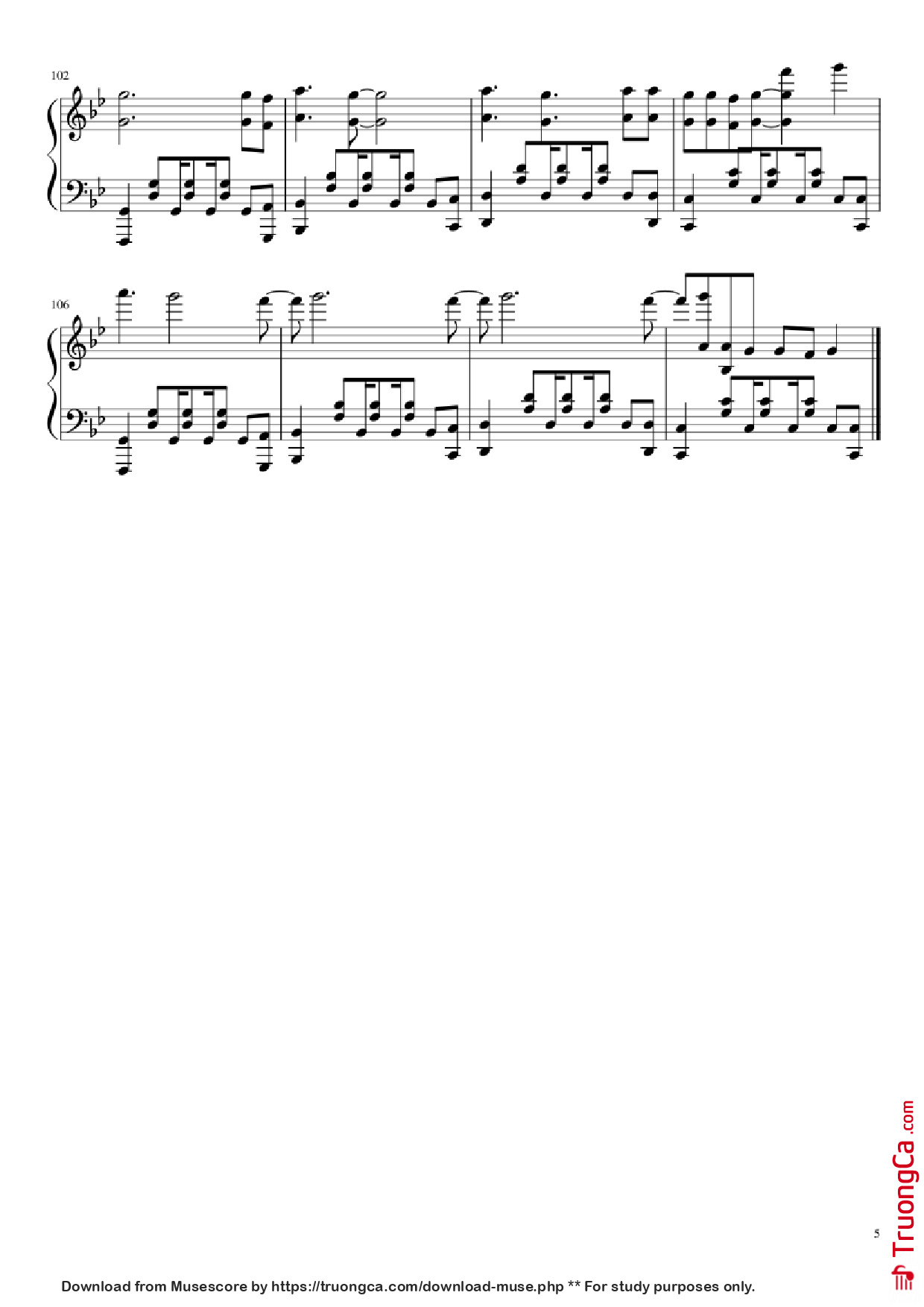 Trang 5 của Sheet nhạc PDF Piano bài hát Love me again Piano - Undefined