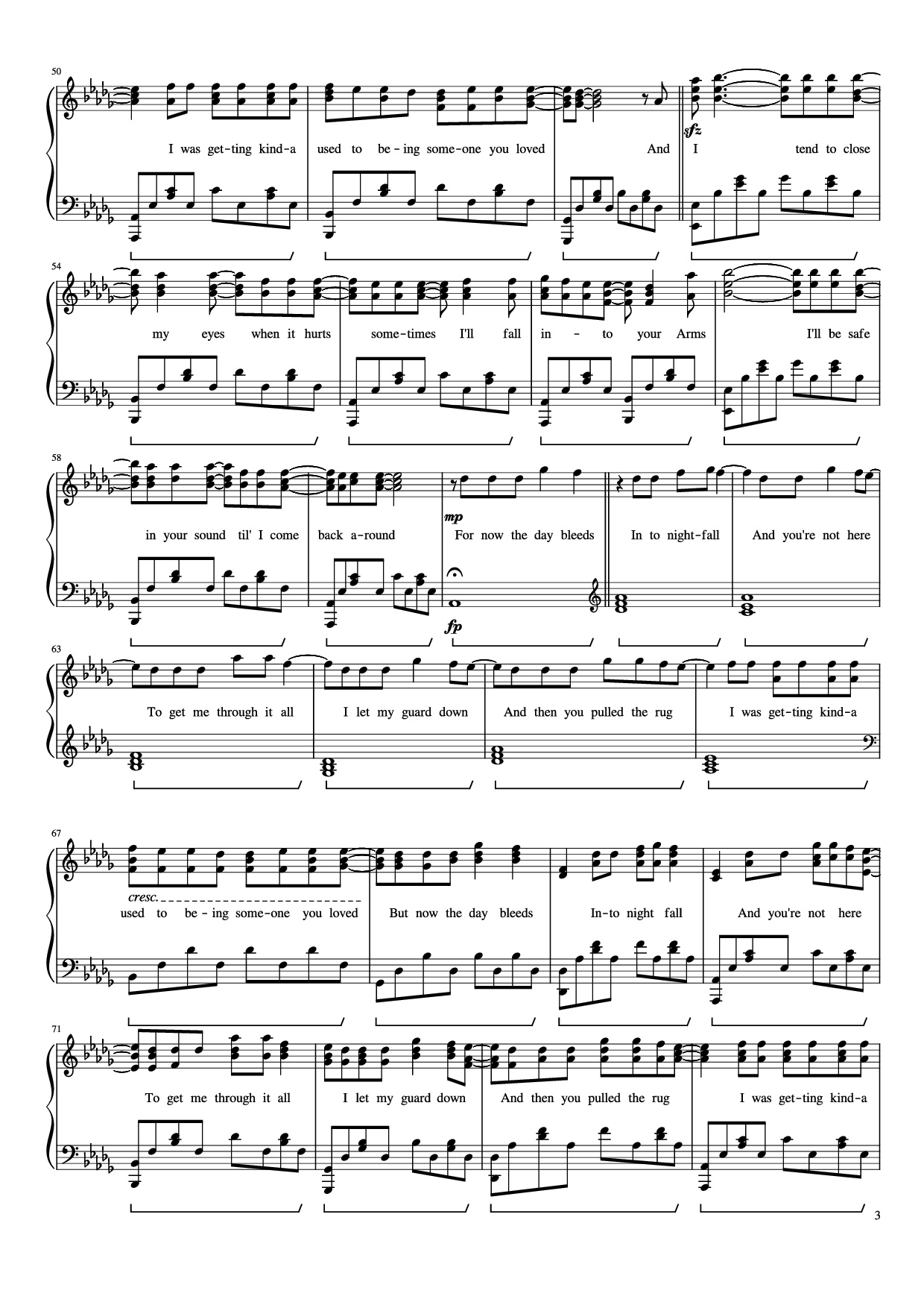 Trang 3 của Sheet nhạc PDF Piano bài hát Someone You Loved Piano - Undefined