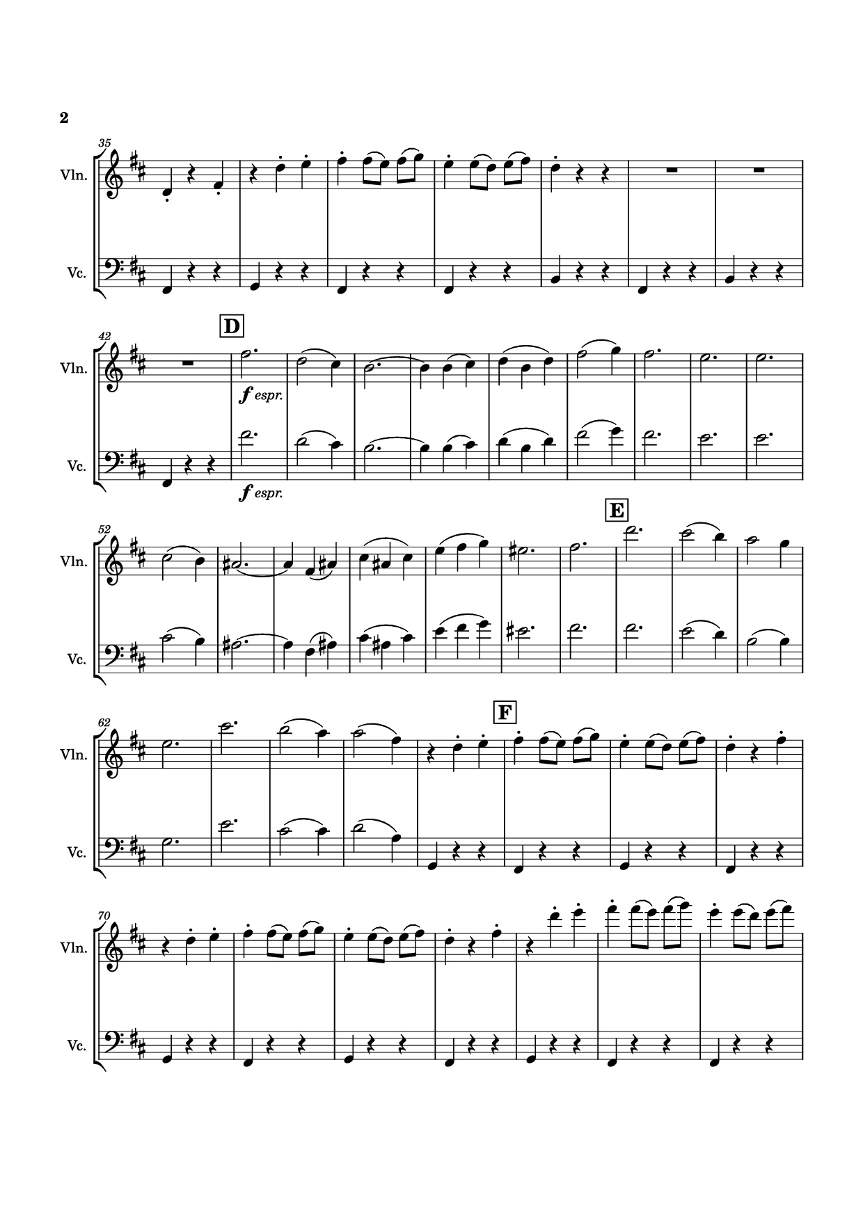 Trang 2 của Sheet nhạc PDF bài hát Waltz No. 2 Violin - Dmitri Shostakovich