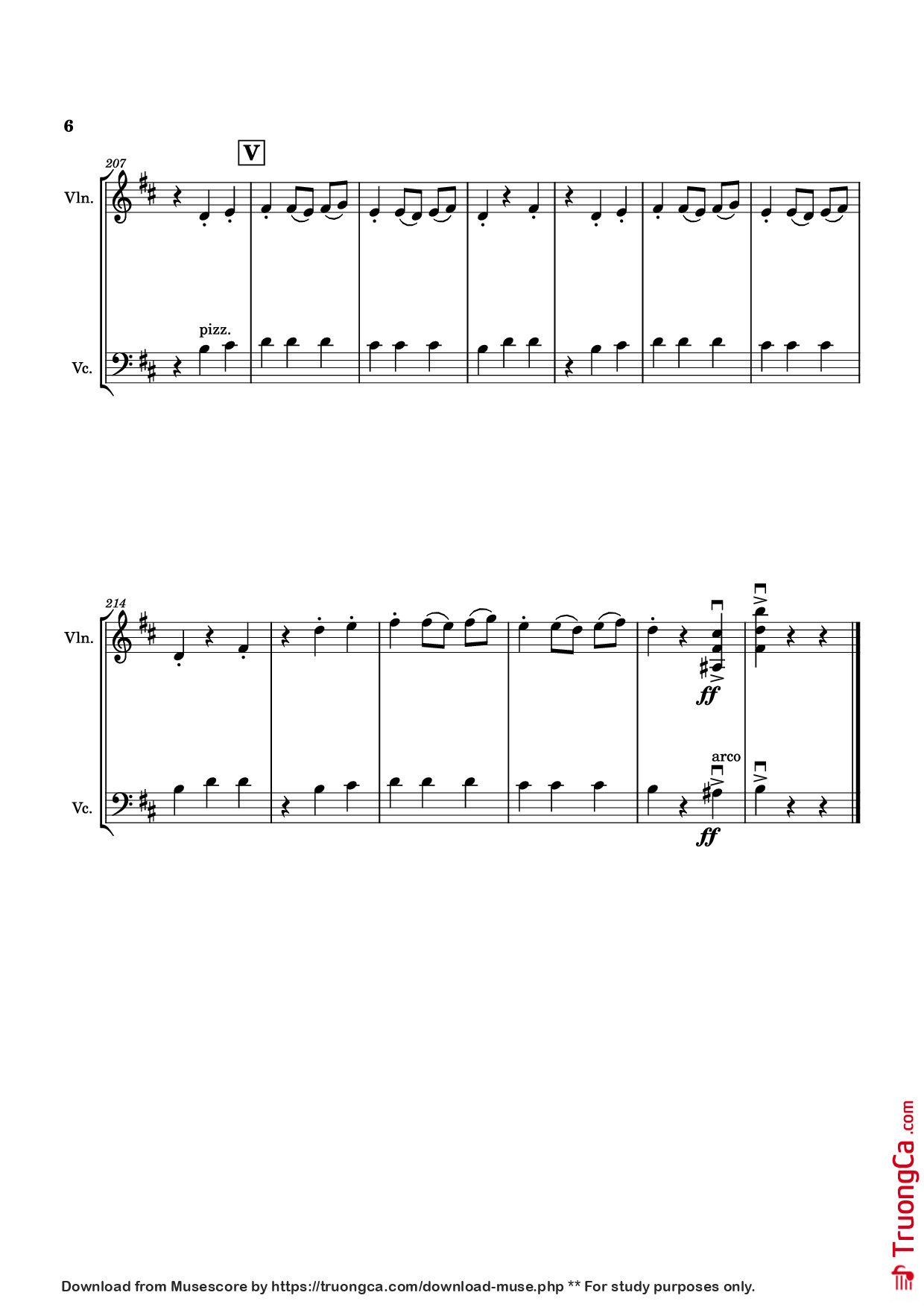 Trang 6 của Sheet nhạc PDF bài hát Waltz No. 2 Violin - Dmitri Shostakovich