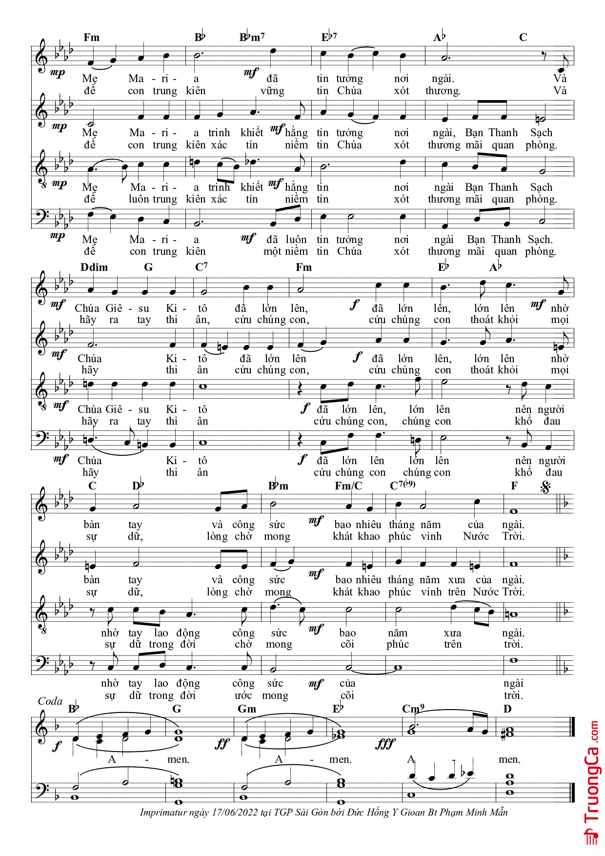 Trang 3 của Sheet nhạc PDF bài hát Kính Chào Thánh Cả Giuse - Giang Tâm