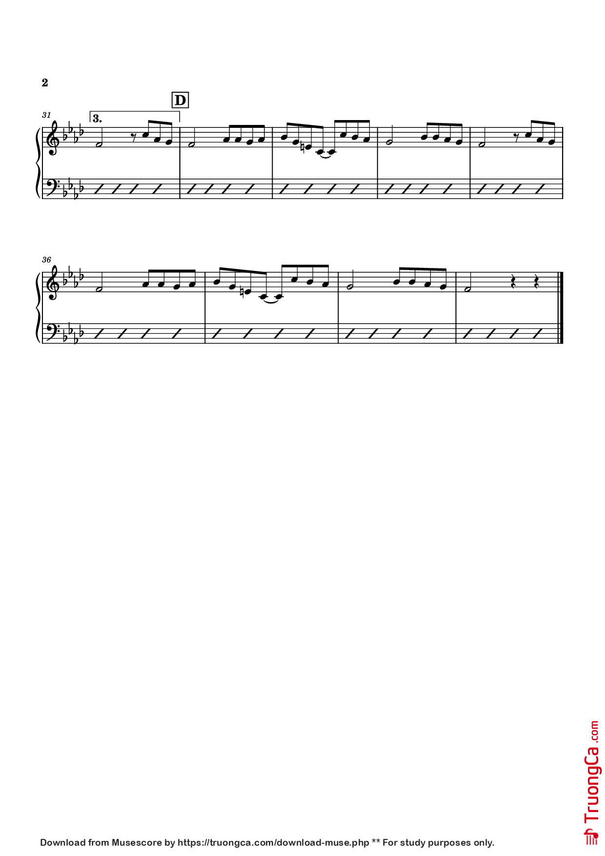 Trang 2 của Sheet nhạc PDF Piano bài hát Aguabajeando Piano - Hugao candelario / Antonio Arnedo