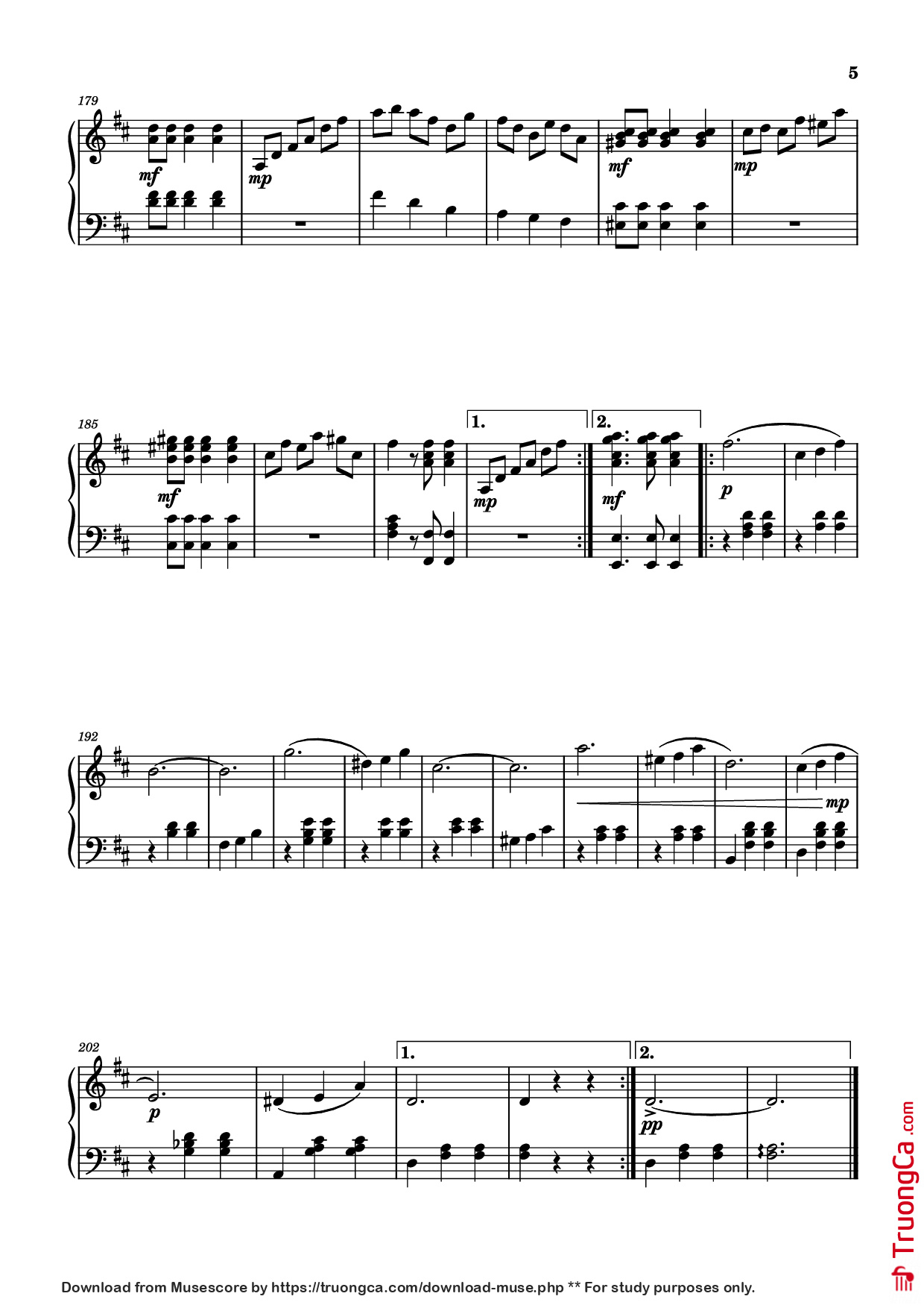 Trang 5 của Sheet nhạc PDF Piano bài hát The Skaters Waltz Piano - Music by Emile Waldteufel