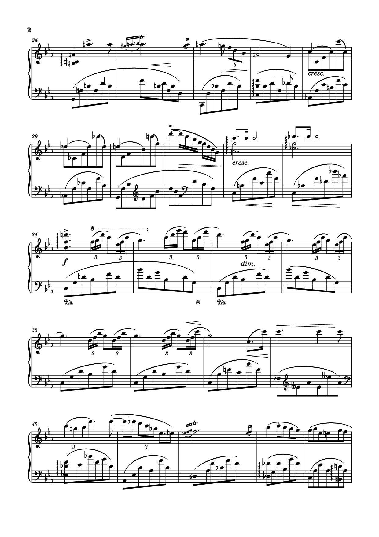 Trang 2 của Sheet nhạc PDF Piano bài hát Nocturne (Diana) Opus 24 No. 1 - Sergei Eduardovich Bortkiewicz