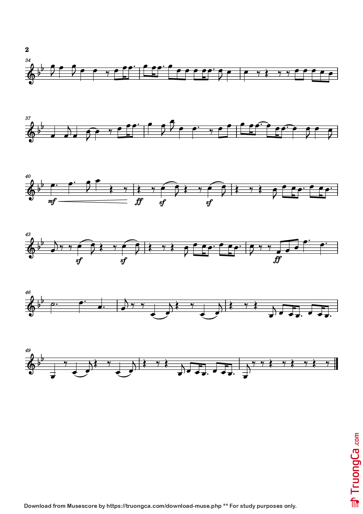 Trang 2 của Sheet nhạc PDF bài hát Beautiful Things Violin - Benson Boone