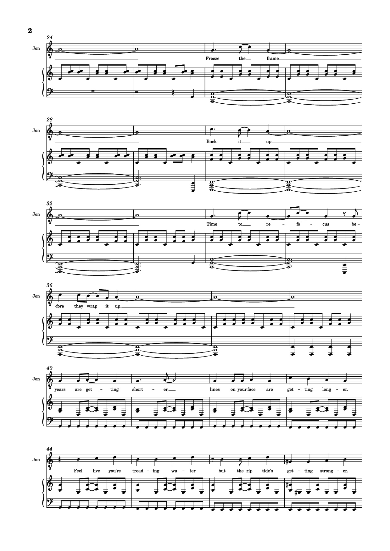Trang 2 của Sheet nhạc PDF Piano bài hát 30/90 Piano - Jonathan Larson, Andrew Garfield