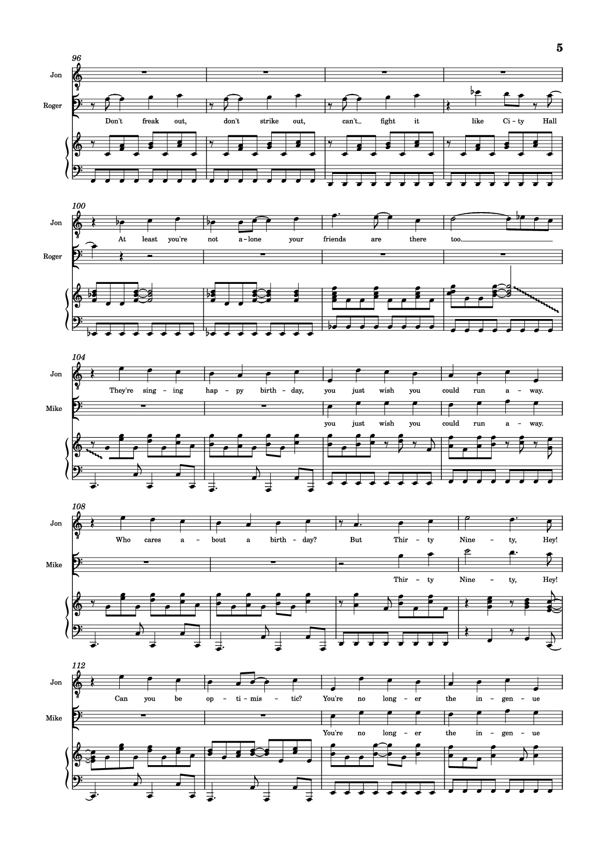 Trang 5 của Sheet nhạc PDF Piano bài hát 30/90 Piano - Jonathan Larson, Andrew Garfield