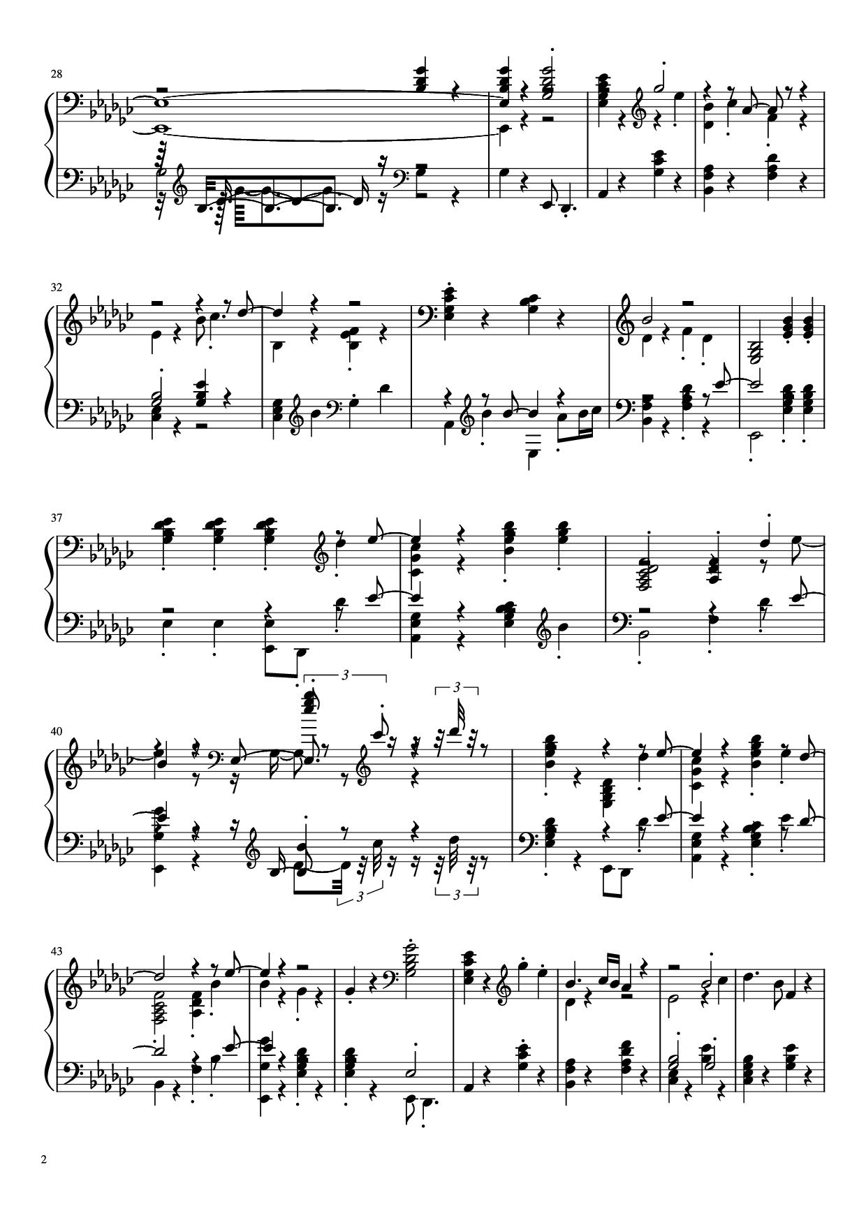 Trang 2 của Sheet nhạc PDF Piano bài hát Mac Demarco - Chamber of Reflection Piano - Mac Demarco
