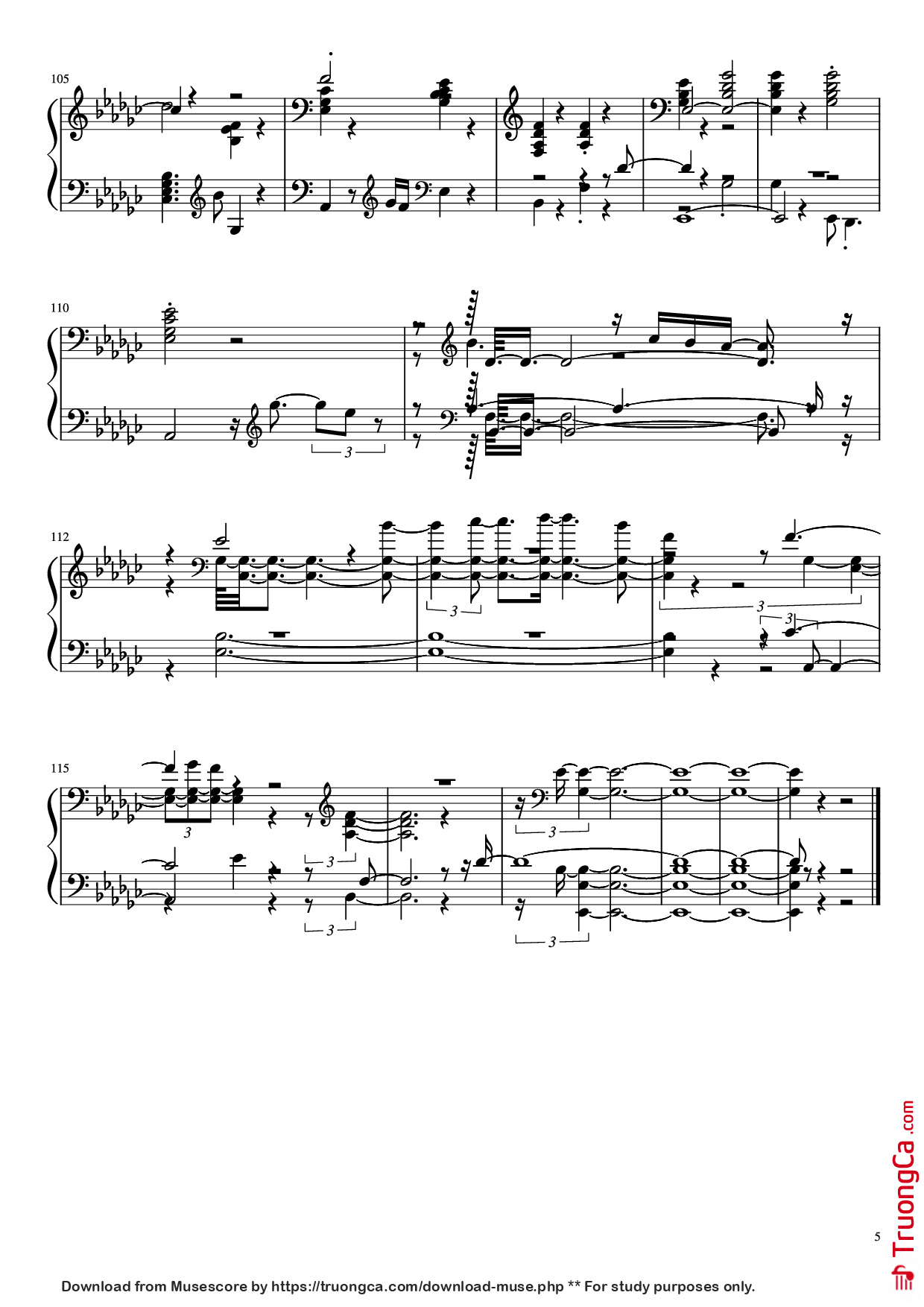 Trang 5 của Sheet nhạc PDF Piano bài hát Mac Demarco - Chamber of Reflection Piano - Mac Demarco