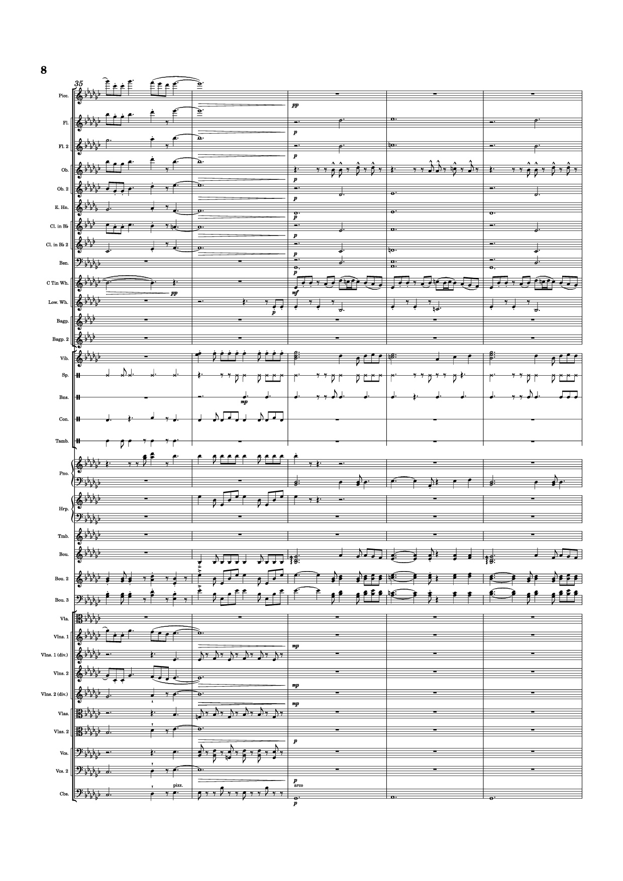 Trang 8 của Sheet nhạc PDF Piano bài hát Dusk Falls Piano - Hiroki Morishita