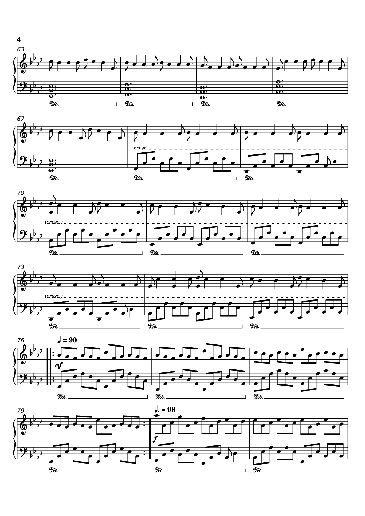 Trang 4 của Sheet nhạc PDF Piano bài hát Nuvole Bianchi Piano - Undefined