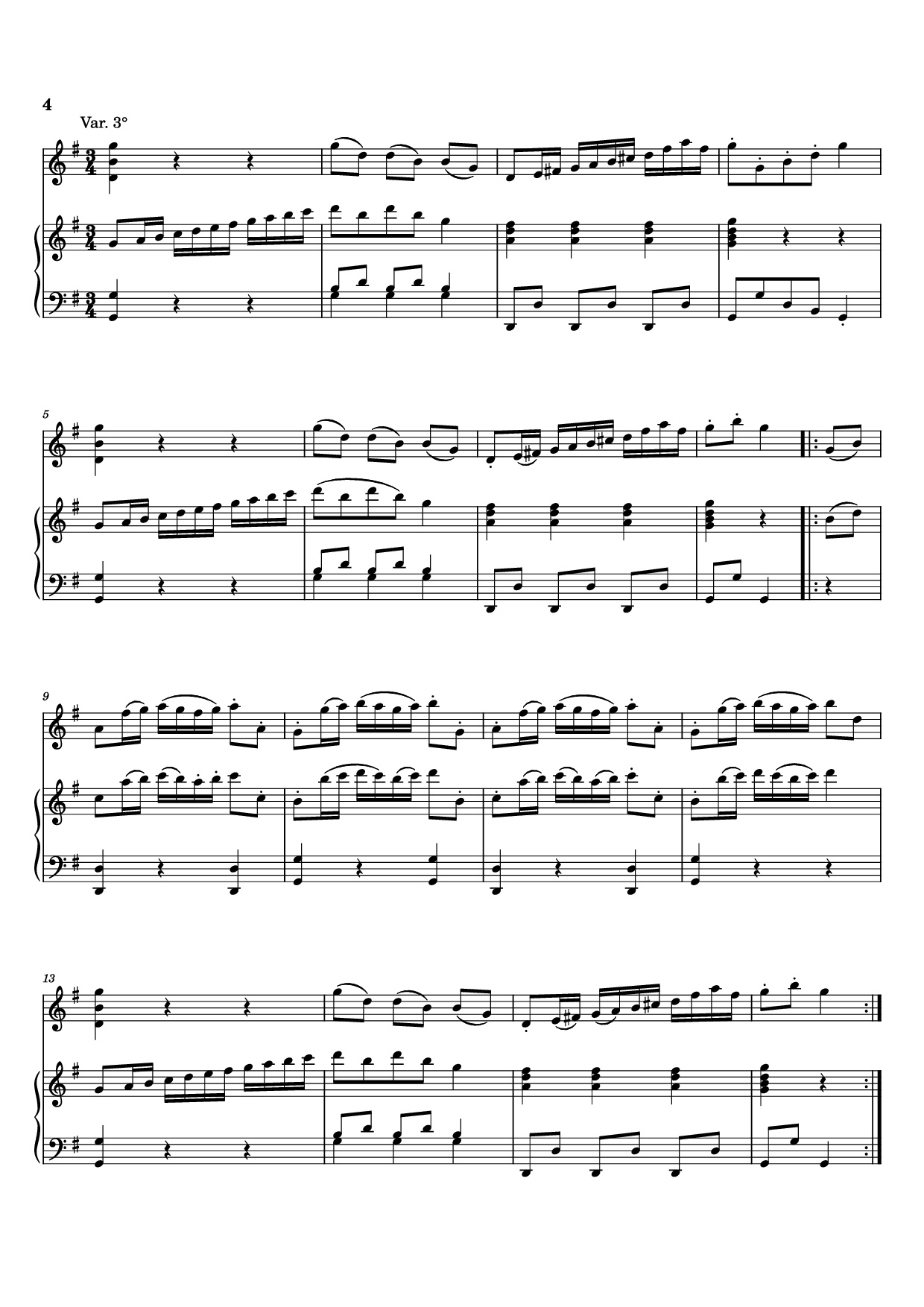 Trang 4 của Sheet nhạc PDF Piano bài hát Sei variazioni per piano forte con accomp. del violino o flauto obbligato - Johann Baptist Vanhal (1739-1813