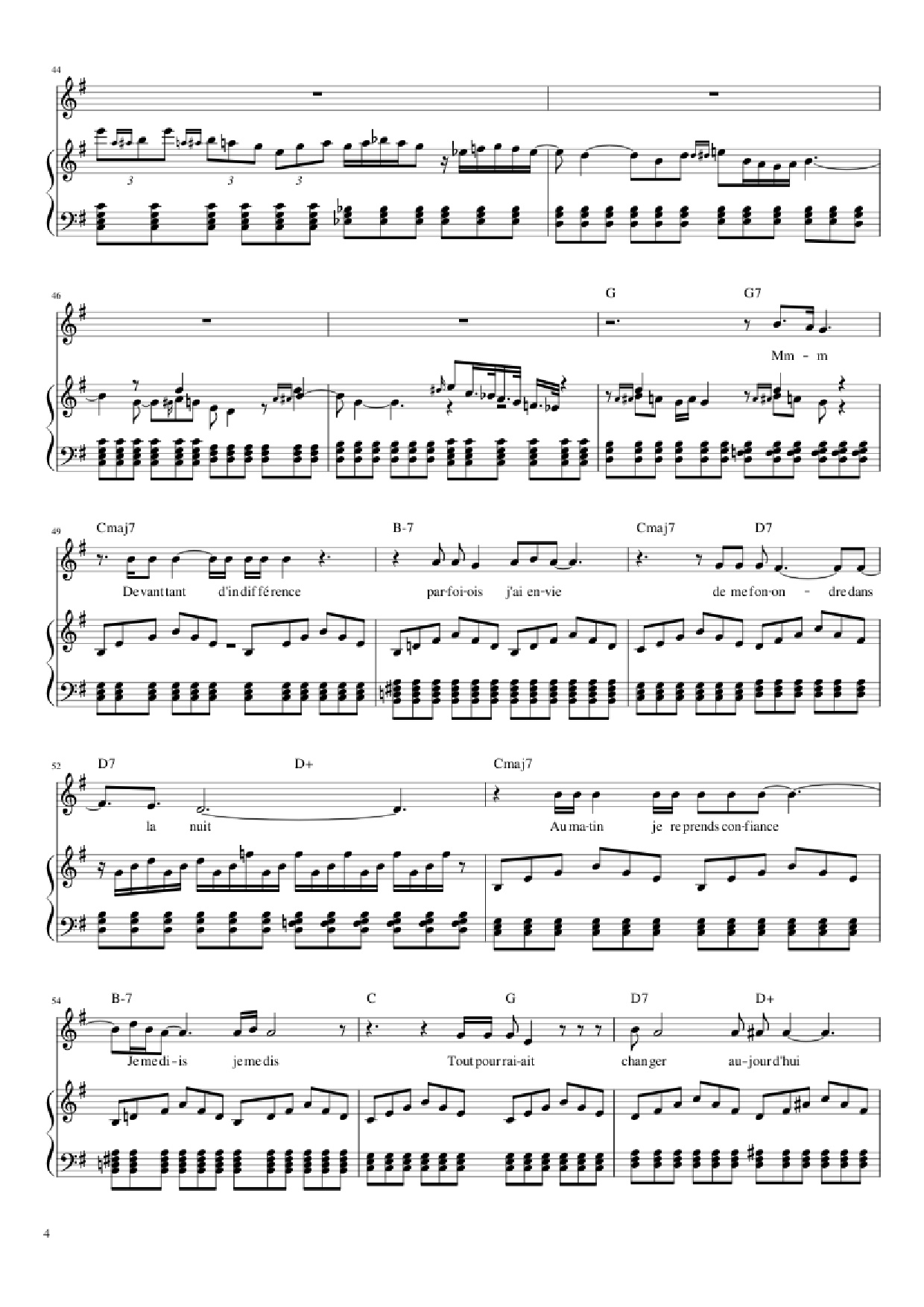 Trang 4 của Sheet nhạc PDF Piano bài hát Love me, please love me Piano - Musique : Michel Polnareff
