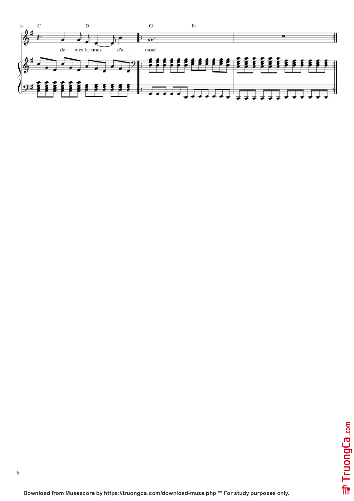Trang 6 của Sheet nhạc PDF Piano bài hát Love me, please love me Piano - Musique : Michel Polnareff