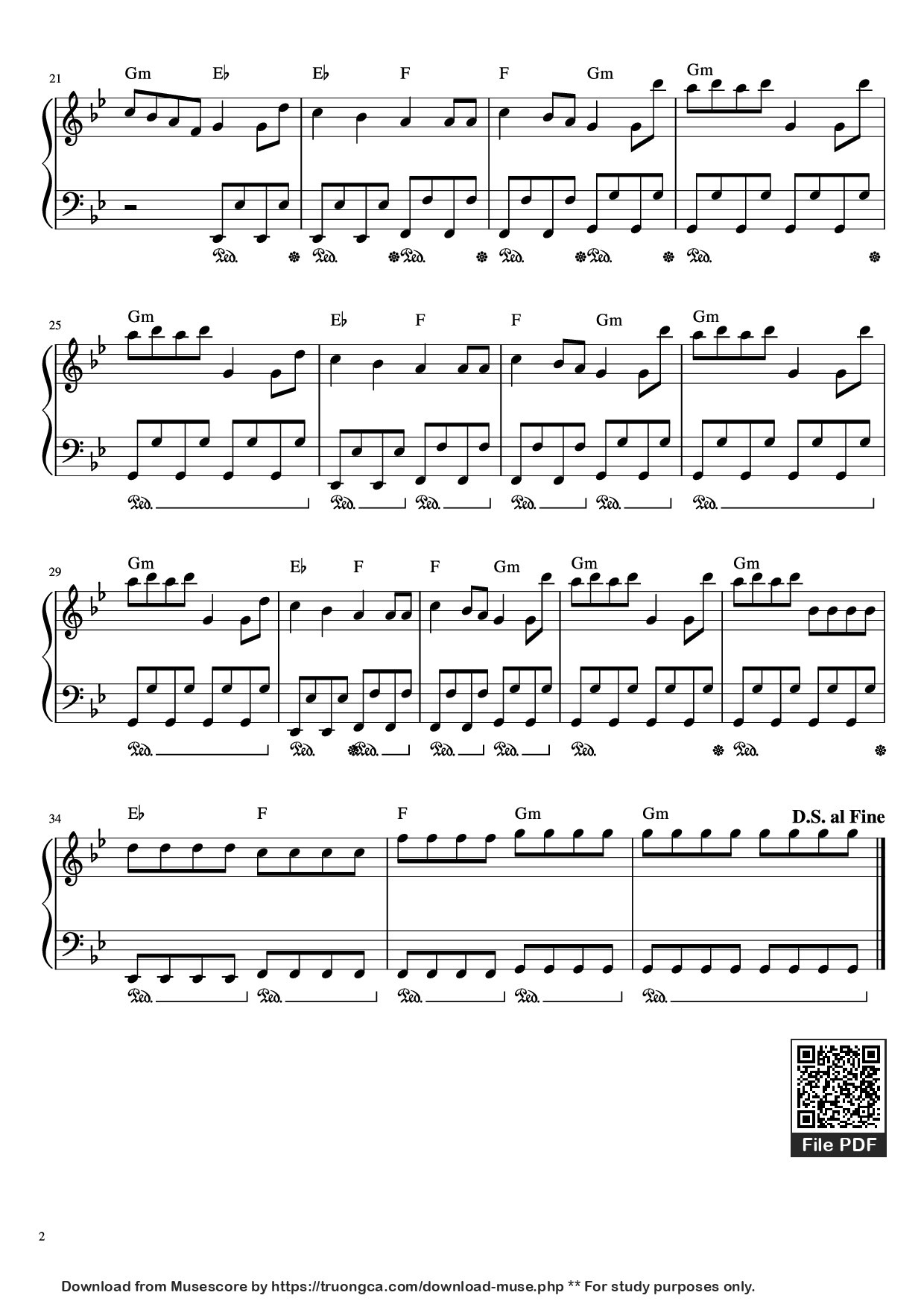 Trang 2 của Sheet nhạc PDF Piano bài hát Astronomia Piano - Vicetone & Tony Igy