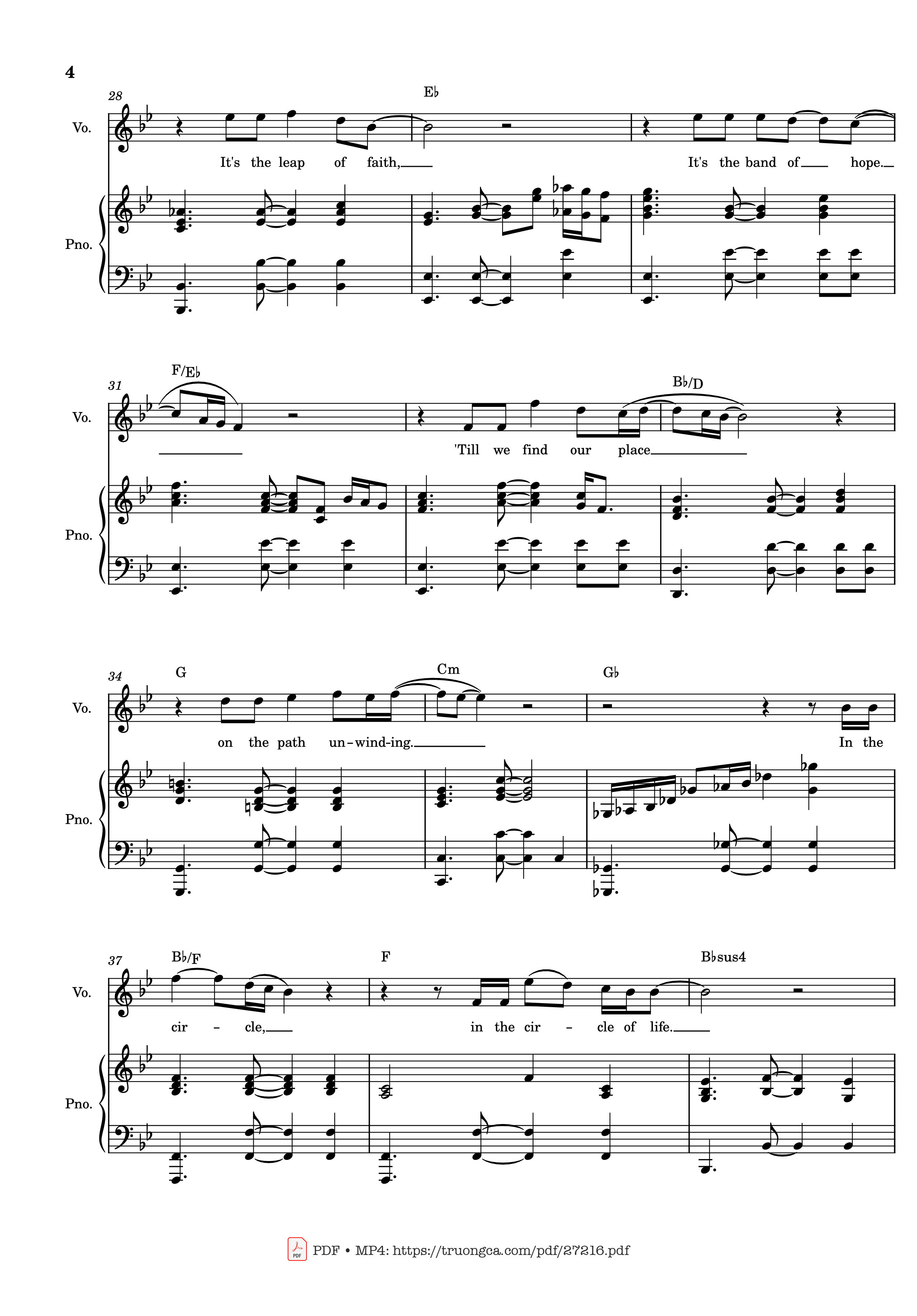 Trang 4 của Sheet nhạc PDF Piano bài hát Circle of Life Piano & Vocal - Elton John