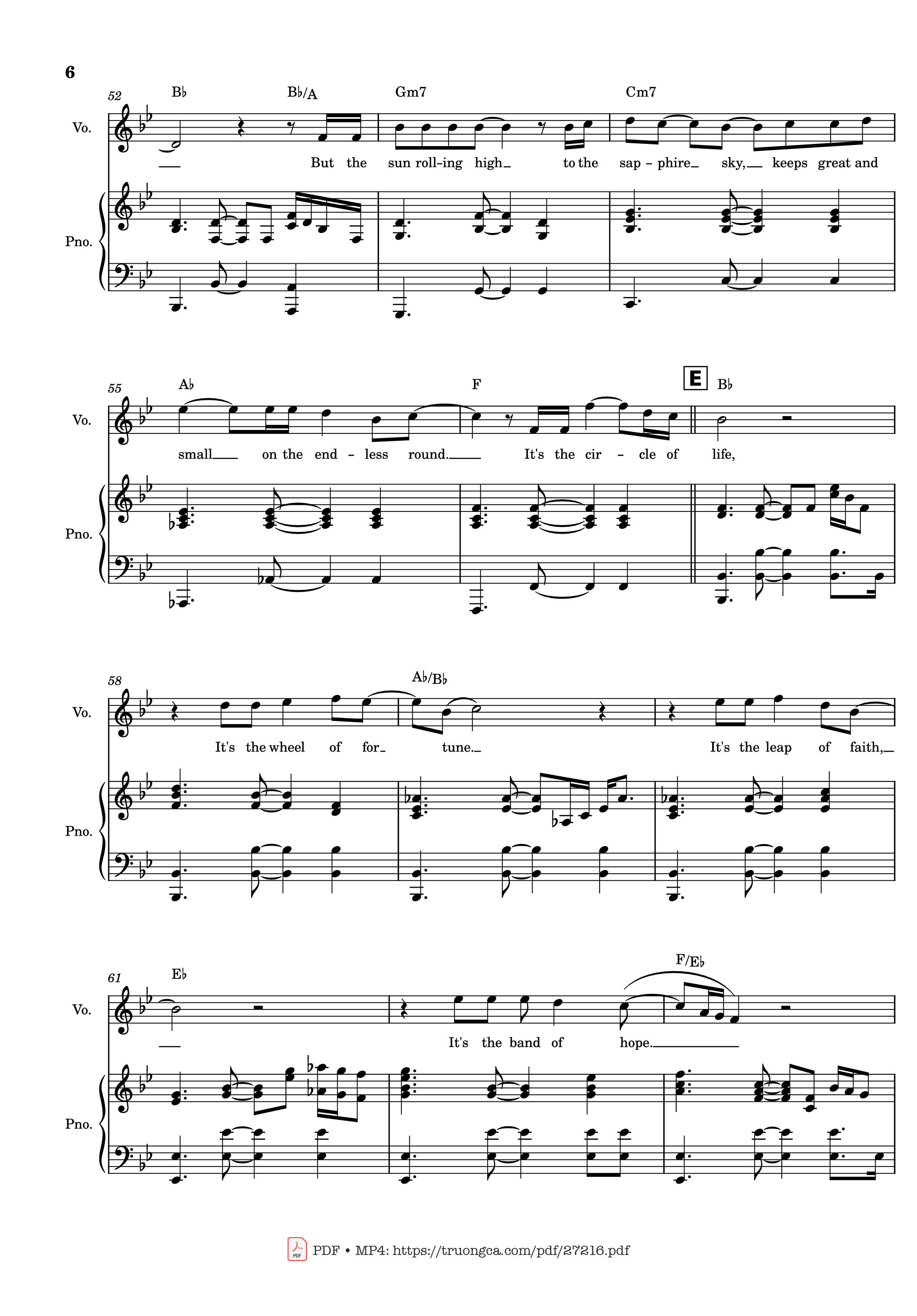 Trang 6 của Sheet nhạc PDF Piano bài hát Circle of Life Piano & Vocal - Elton John